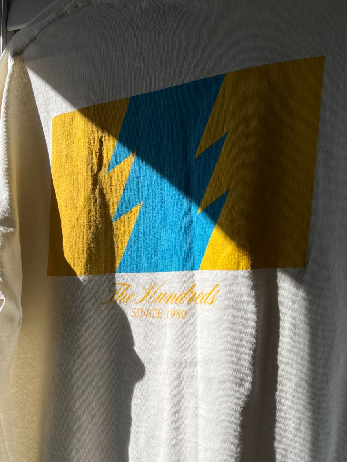 The Hundreds Since 1980 Wildfire Logo Blue Yellow White Shirt – Size L