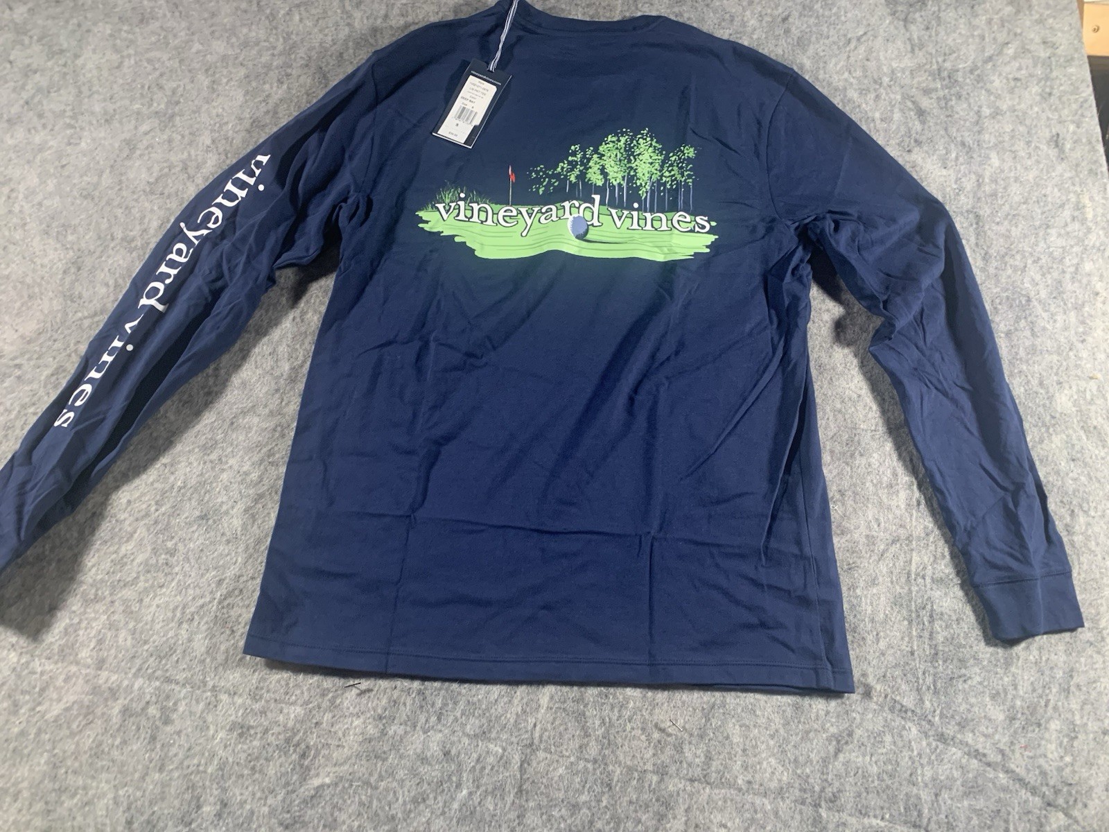 NWT Vineyard Vines Golf Putt Long-Sleeve Pocket Tee T-Shirt Blue Men’s Small NEW