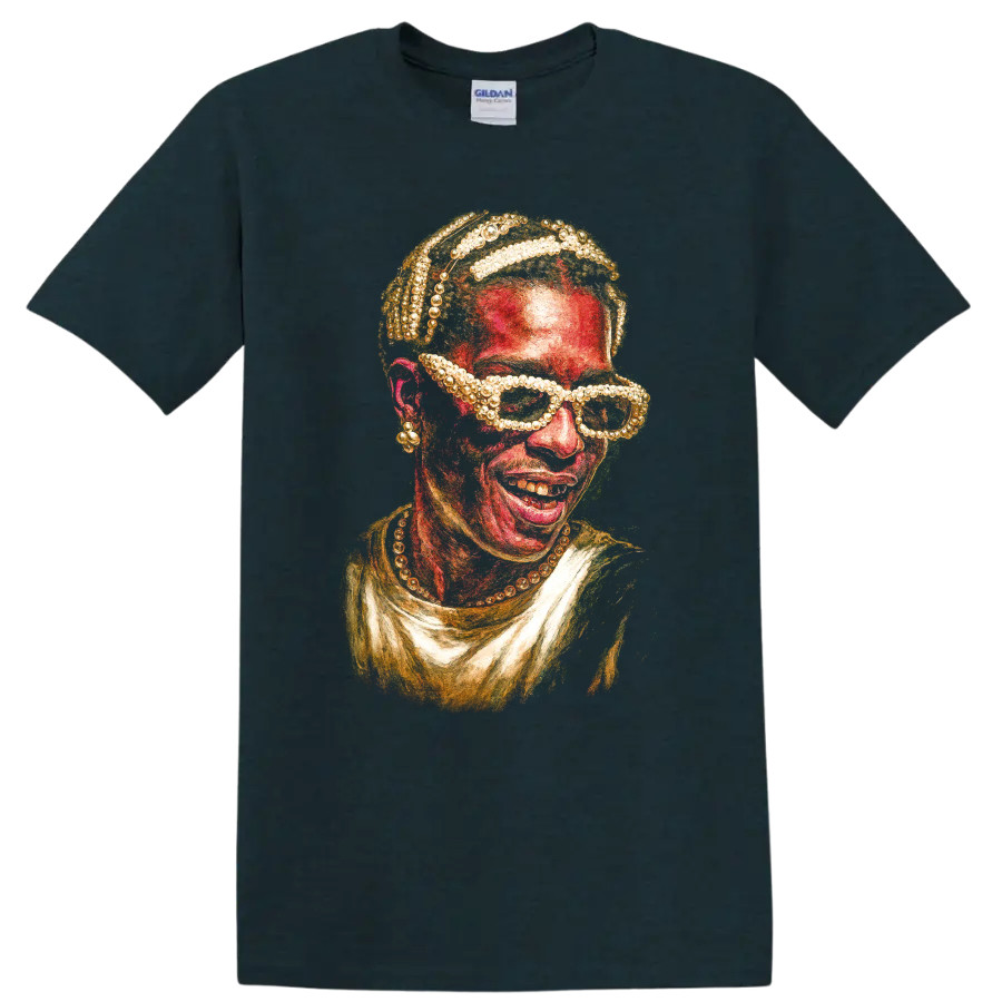A$AP Ferg Stylized Portrait Artwork Hip Hop T Shirt Colorful Pearl Tee