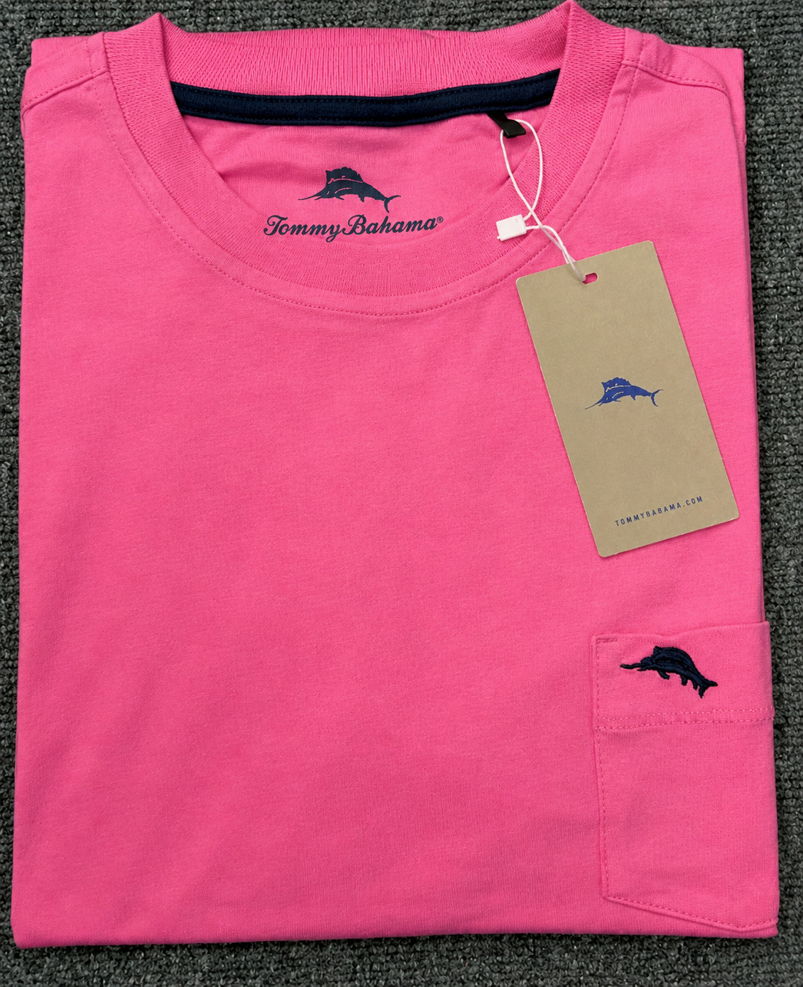 Tommy Bahama Pocket T Shirt Mens XXL NEW Marlin Logo Cotton Tee Red Blue Gray