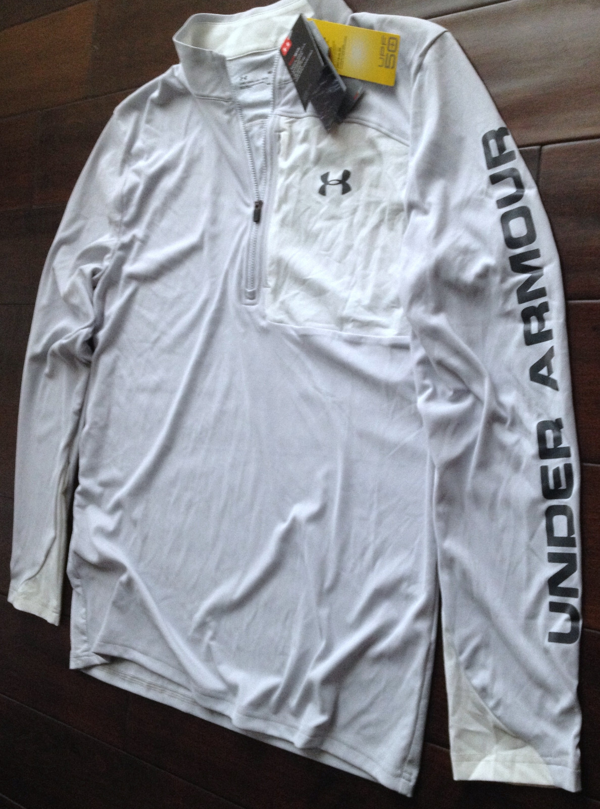 【New】Under Armour Men’s【UA Tech 1/2 Zip UPF 50 Pullover T-Shirt】Light Grey @M