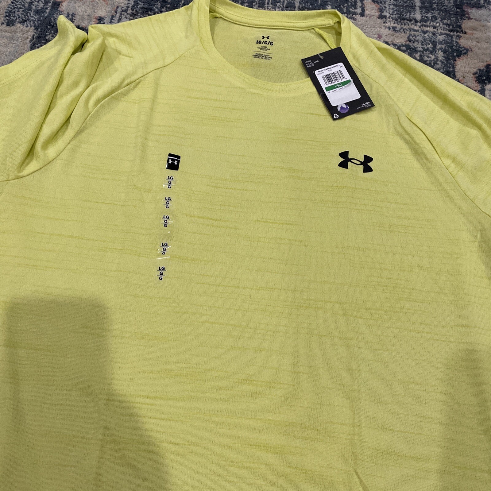 Under Armour Tech 2.0 Tiger T-Shirt UA Lime Yellow Loose Fit Size L