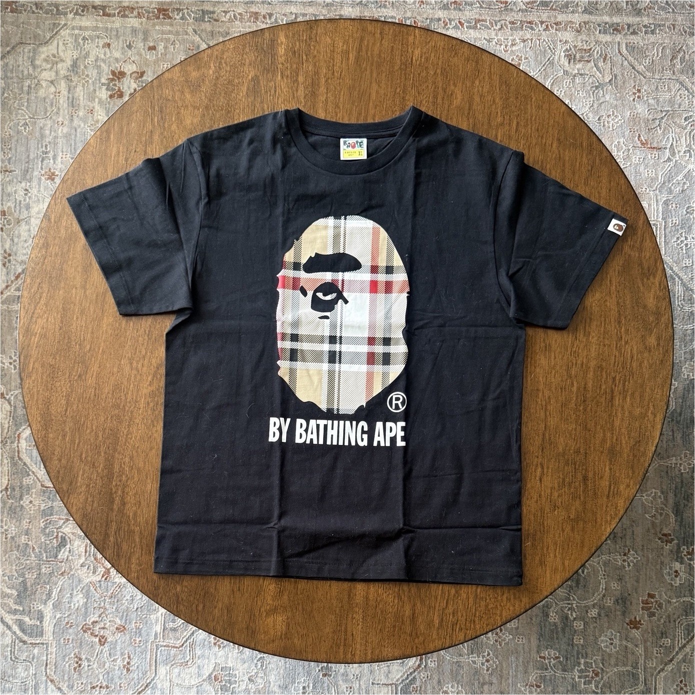 A Bathing Ape BAPE Check Big Ape Head Graphic T-Shirt – Black