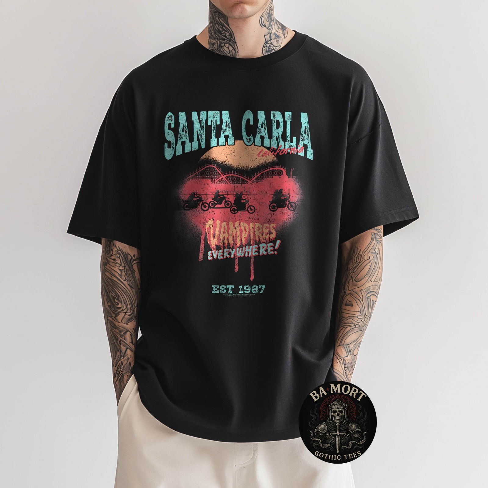 The Lost Boys Santa Carla Tourist Postcard Horror Movie T-Shirt