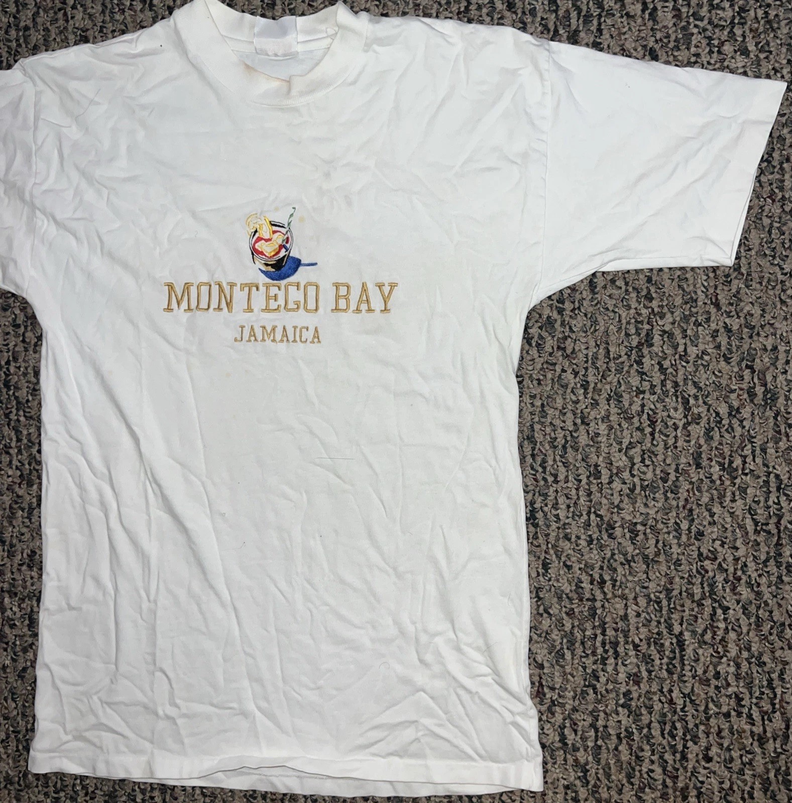 HEFTY Montego Bay Jamaica T-Shirt | No Size *Flaw* See Pics! 🍀