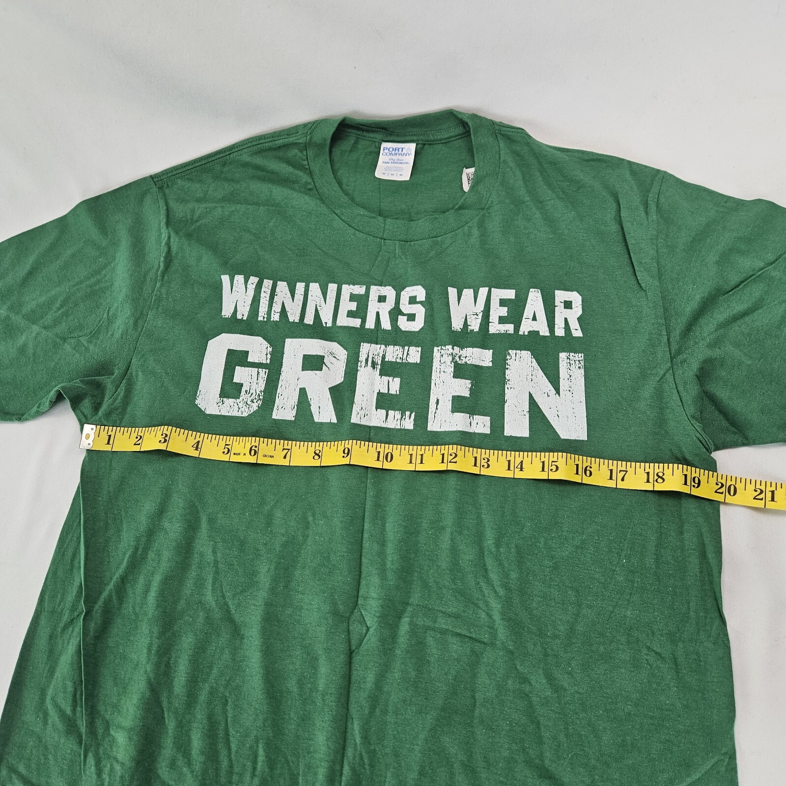 Men Team Sports Winners Wear Green T-Shirt Color Green Sz M