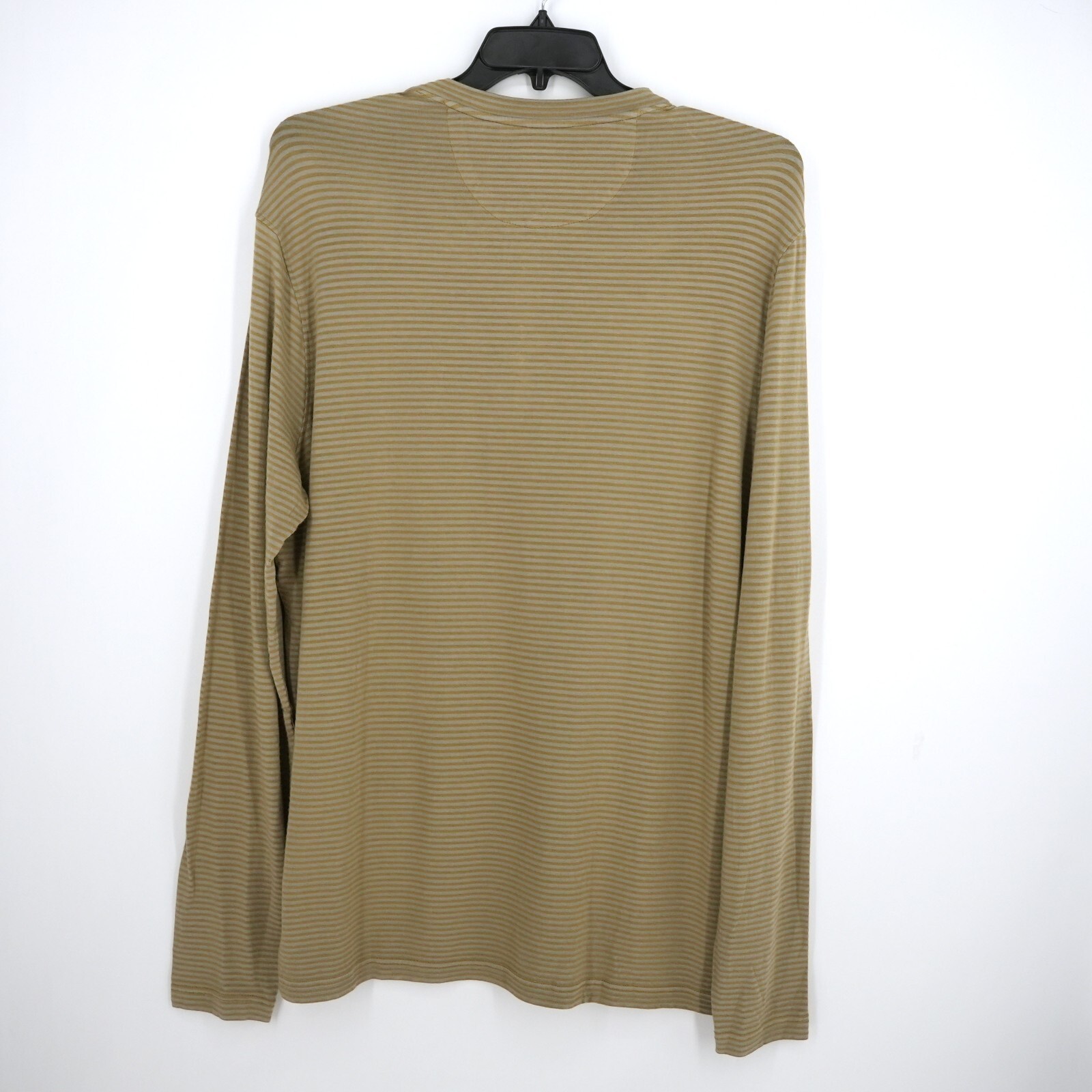 Cremieux Men’s Long-Sleeve Henley Shirt XL Gold Gray Striped NWT FREE SHIPPING