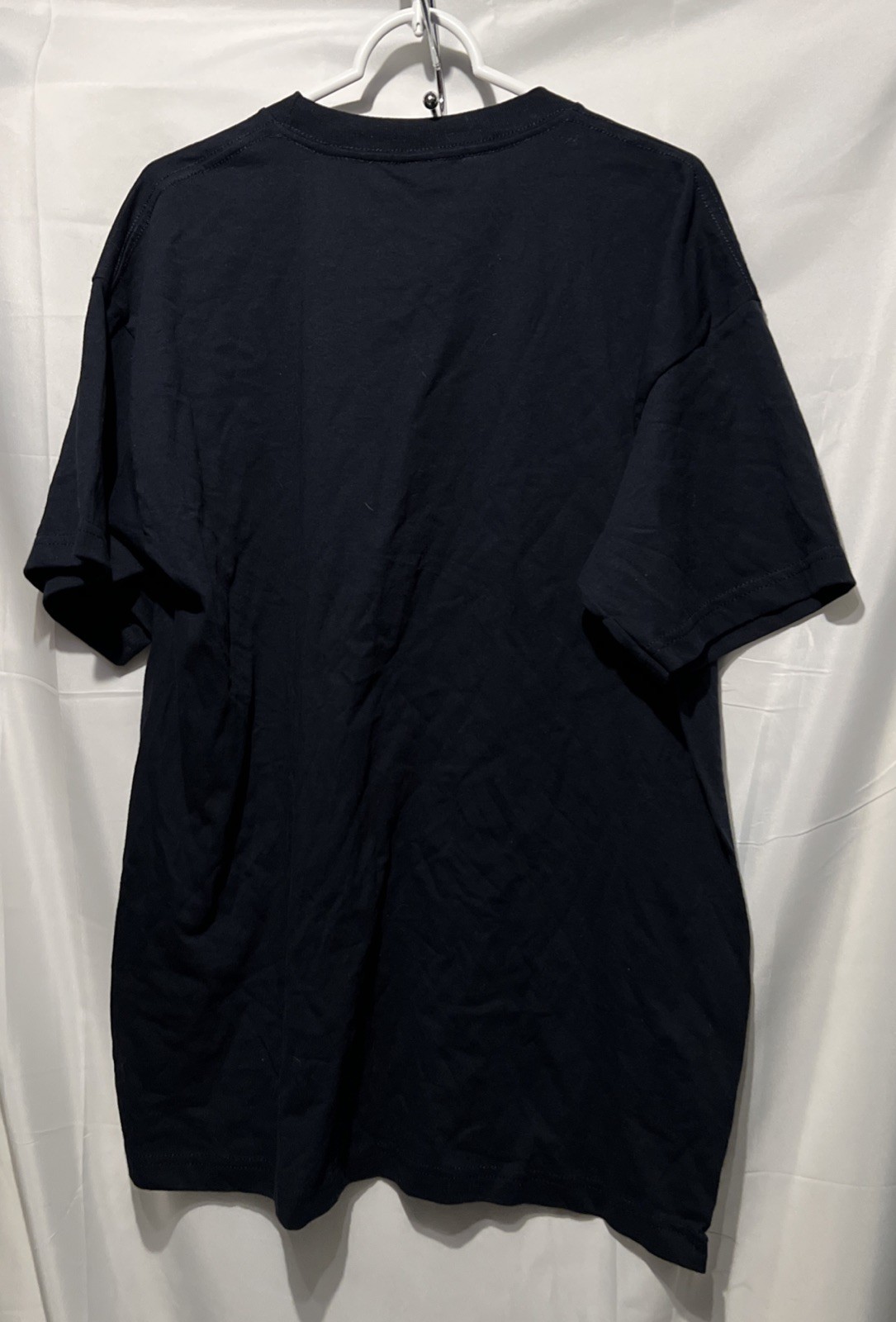 Bayside Mens USA Made 100% Cotton Short Sleeves T-Shirt Navy Blue Heavy Weight