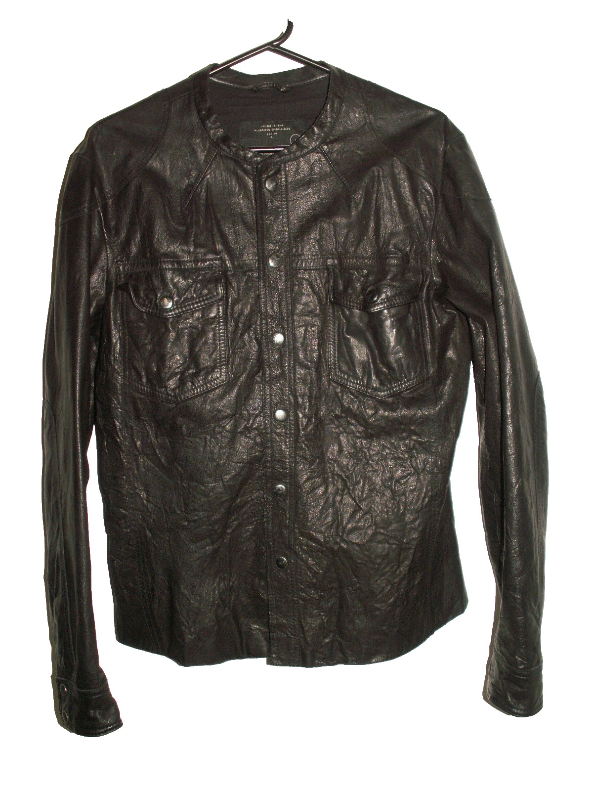 Men’s All Saints DEMON LEATHER SHIRT jacket overshirt L (ref78) £99.99!!!!!