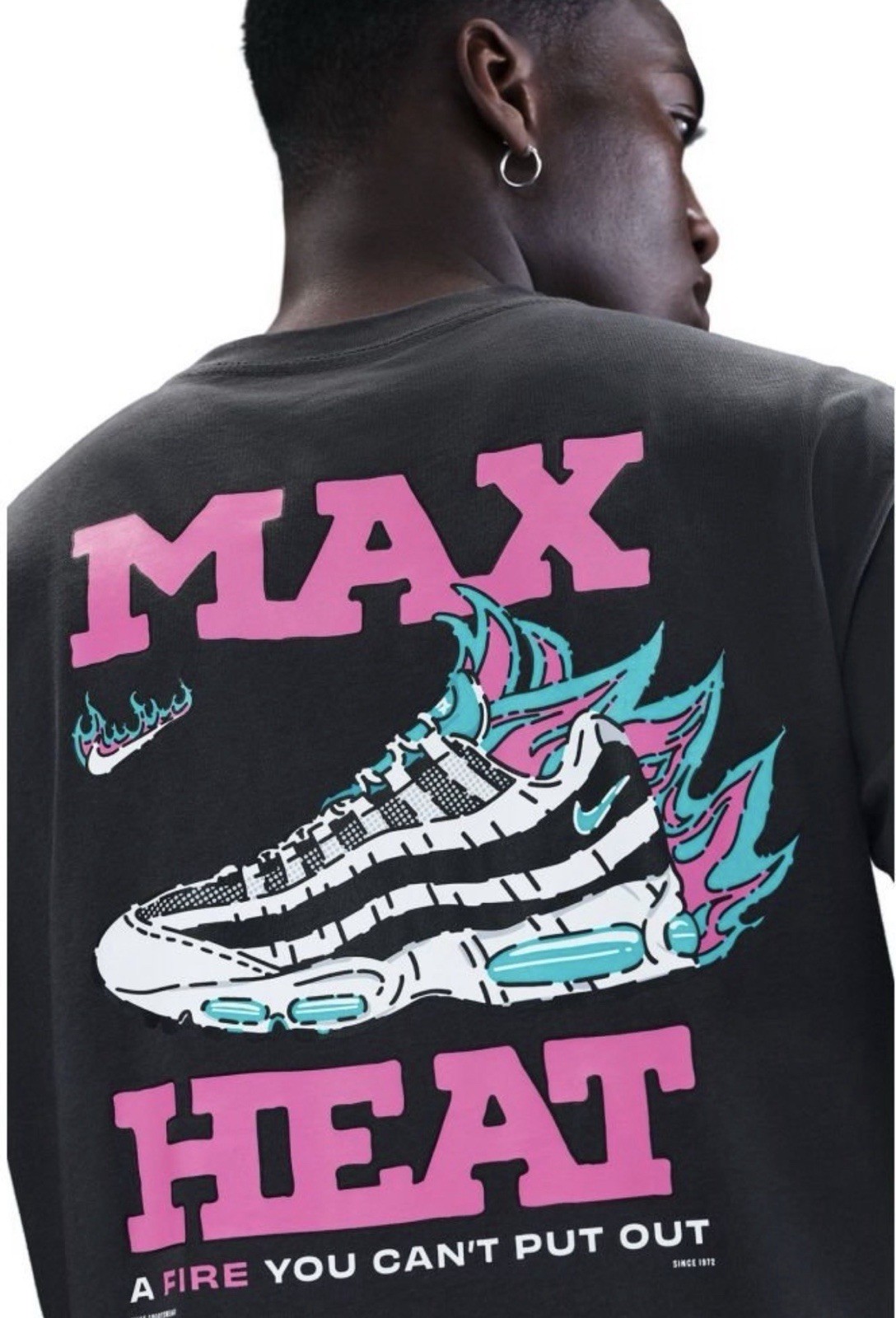 NIKE SPORTSWEAR “Air Max 95 Heat Tee” MEN’S XL CHARCOAL T-SHIRT NEW HQ9256-060