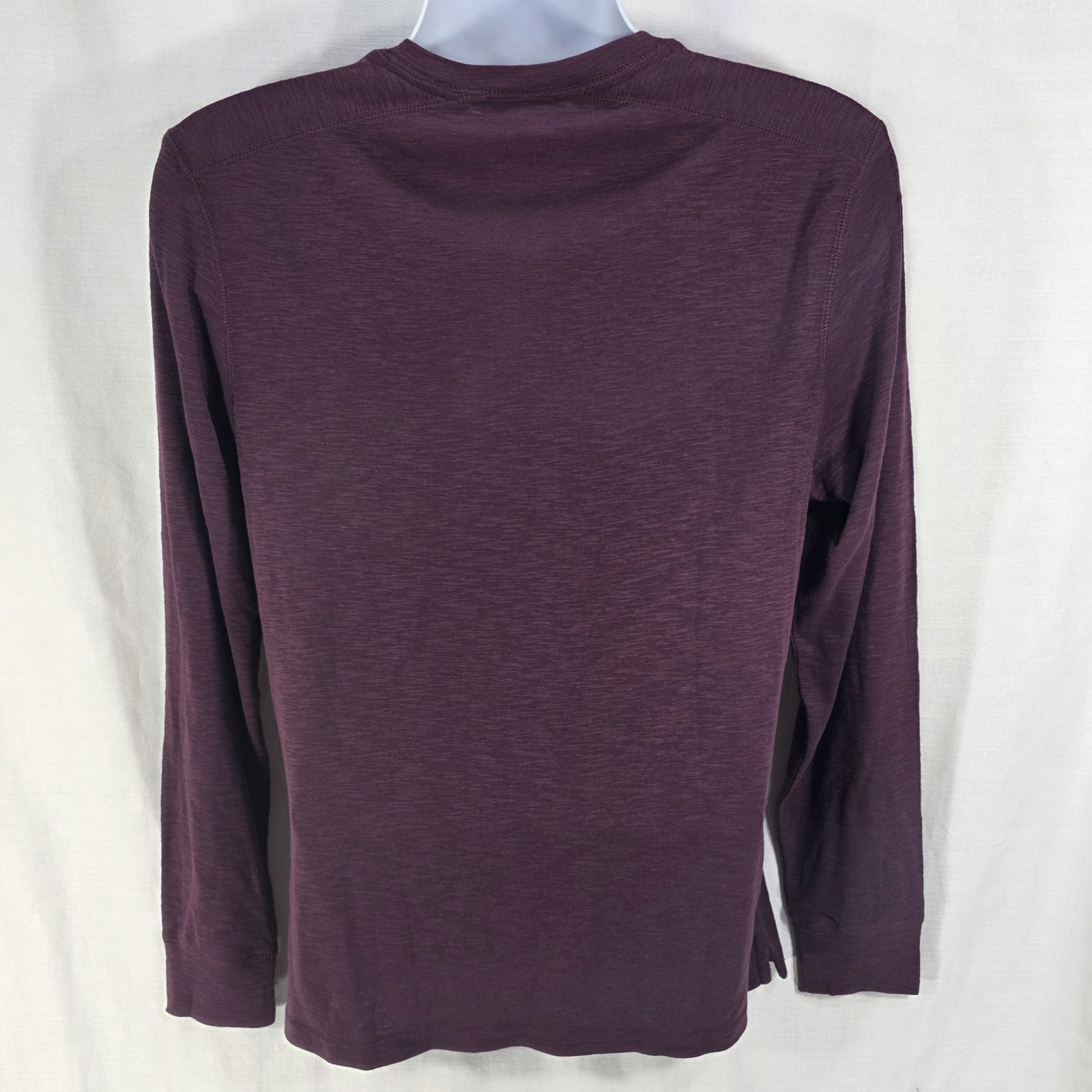 Apt. 9 Men’s Premier Flex Long Sleeve Henley Shirt Medium Burgundy Slub Cotton