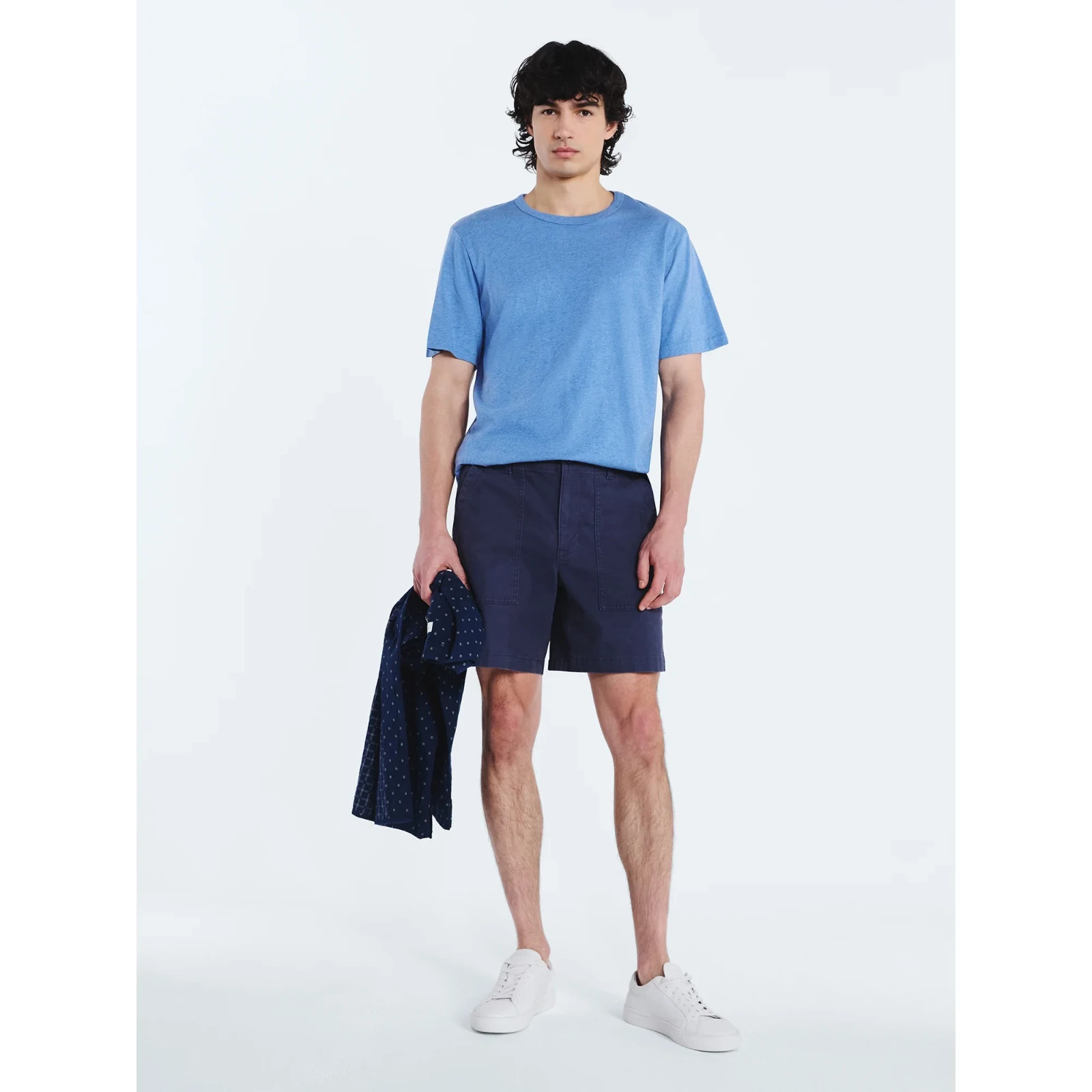 FREE ASSEMBLY Mens Organic Cotton Tee T-shirt Medium Blue Short Sleeves NWT