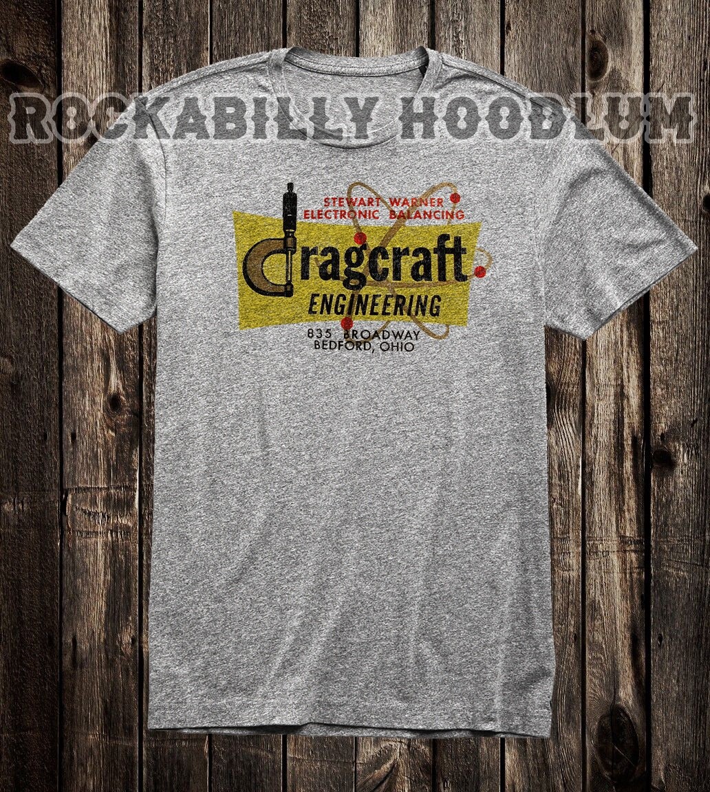 Hot Rod Tee T Shirt Drag Race Racing Speed Shop Dragcraft Engineering Ohio