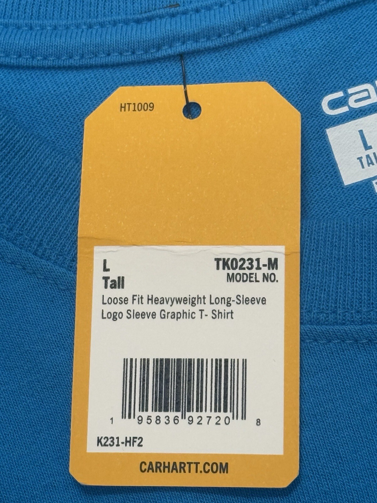 Carhartt Loose Fit Heavyweight Long-Sleeve Logo Sleeve Graphic T-Shirt TK0231-M