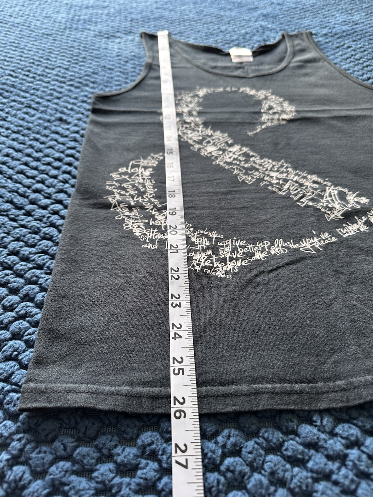 Gildan Ultra Cotton Of Mice & Men Band Graphic Gray Tank Top Scoop Neck S