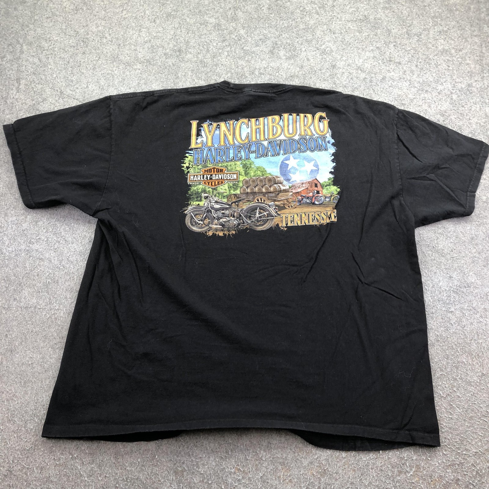 Harley-Davidson Shirt Mens 2XL Black Lynchburg Tennessee Motorcycle Pocket Tee