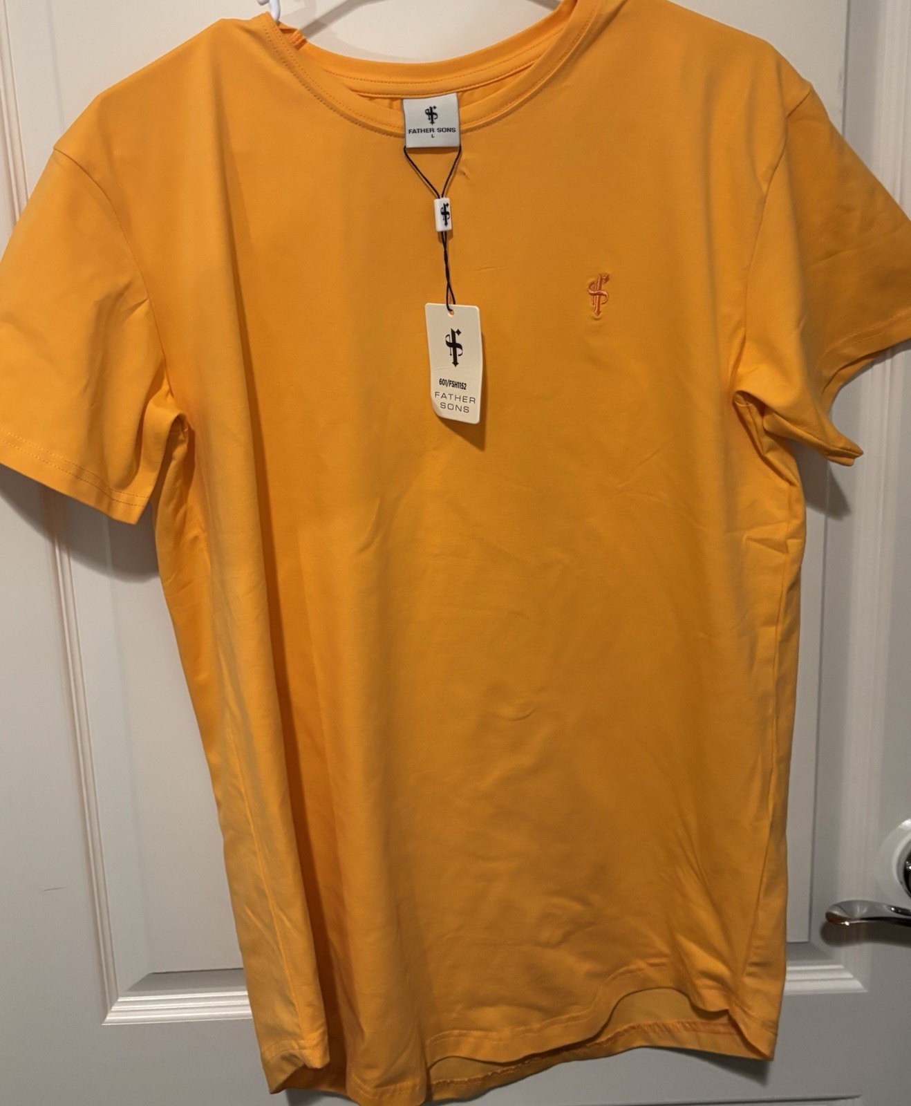 Father Sons Classic Orange Curved Hem Crew Lg T-Shirt New With Tags