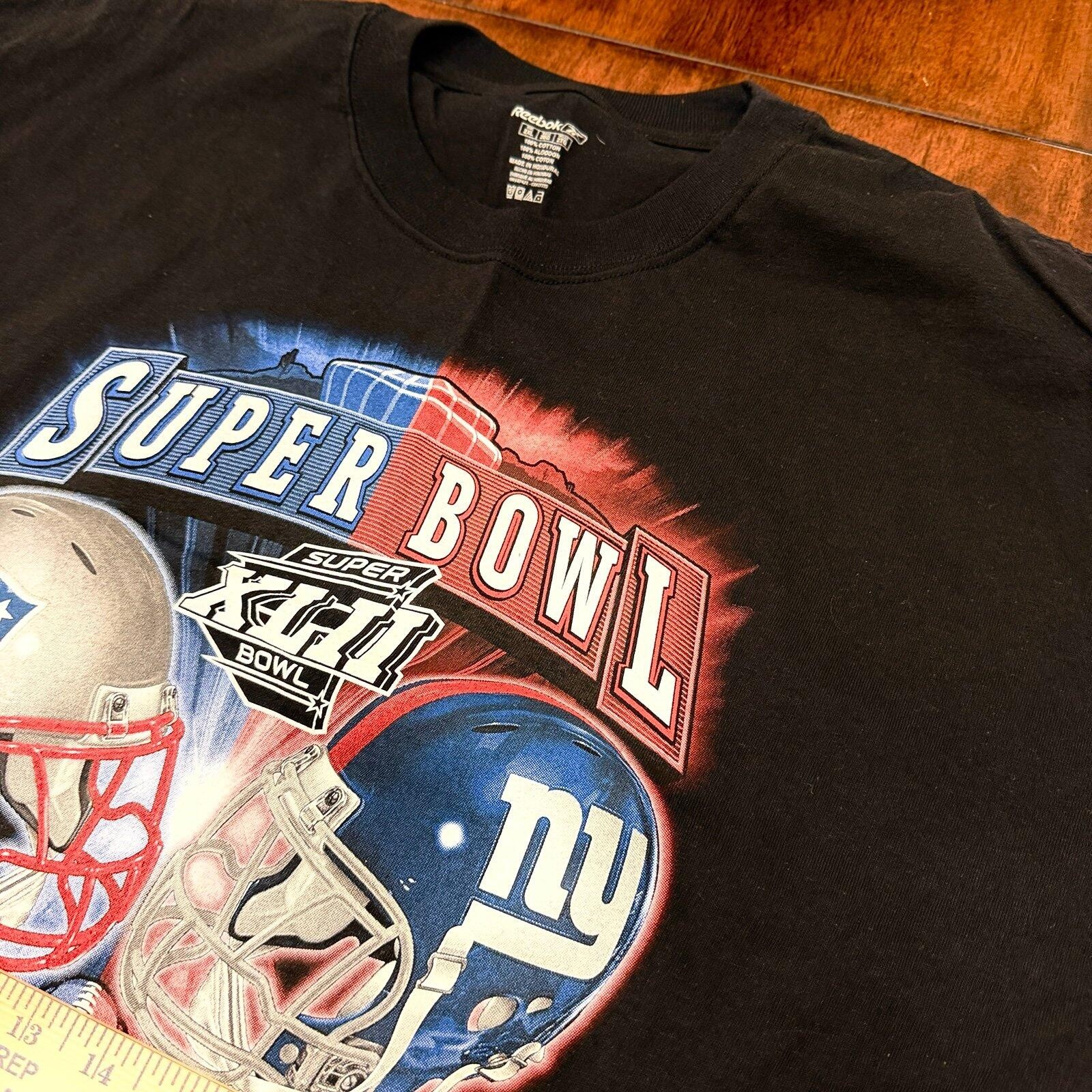 Reebok Super Bowl XLII T-Shirt 2XL Black New England Patriots New York Giants NF