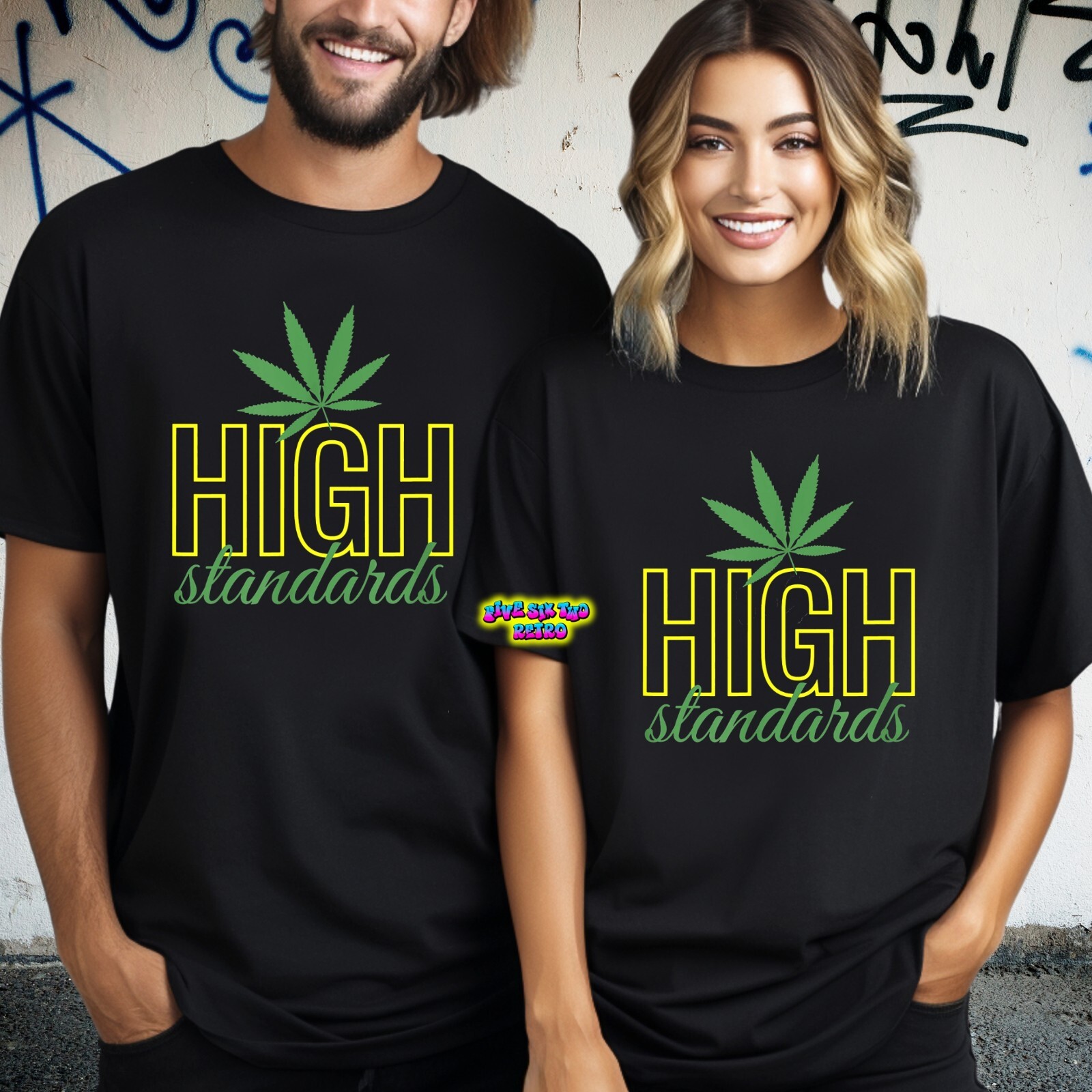 High Standards Cannabis Leaf 420 Black T-Shirt S-3XL