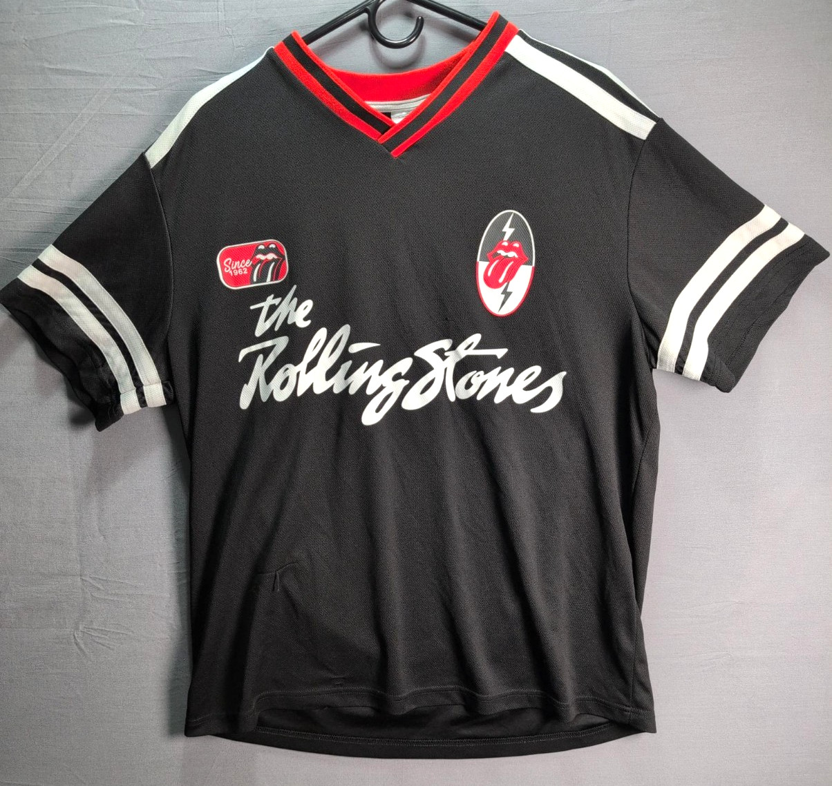 The Rolling Stones Shirt Large 42-44 Black Polyester Established 1962 Logo