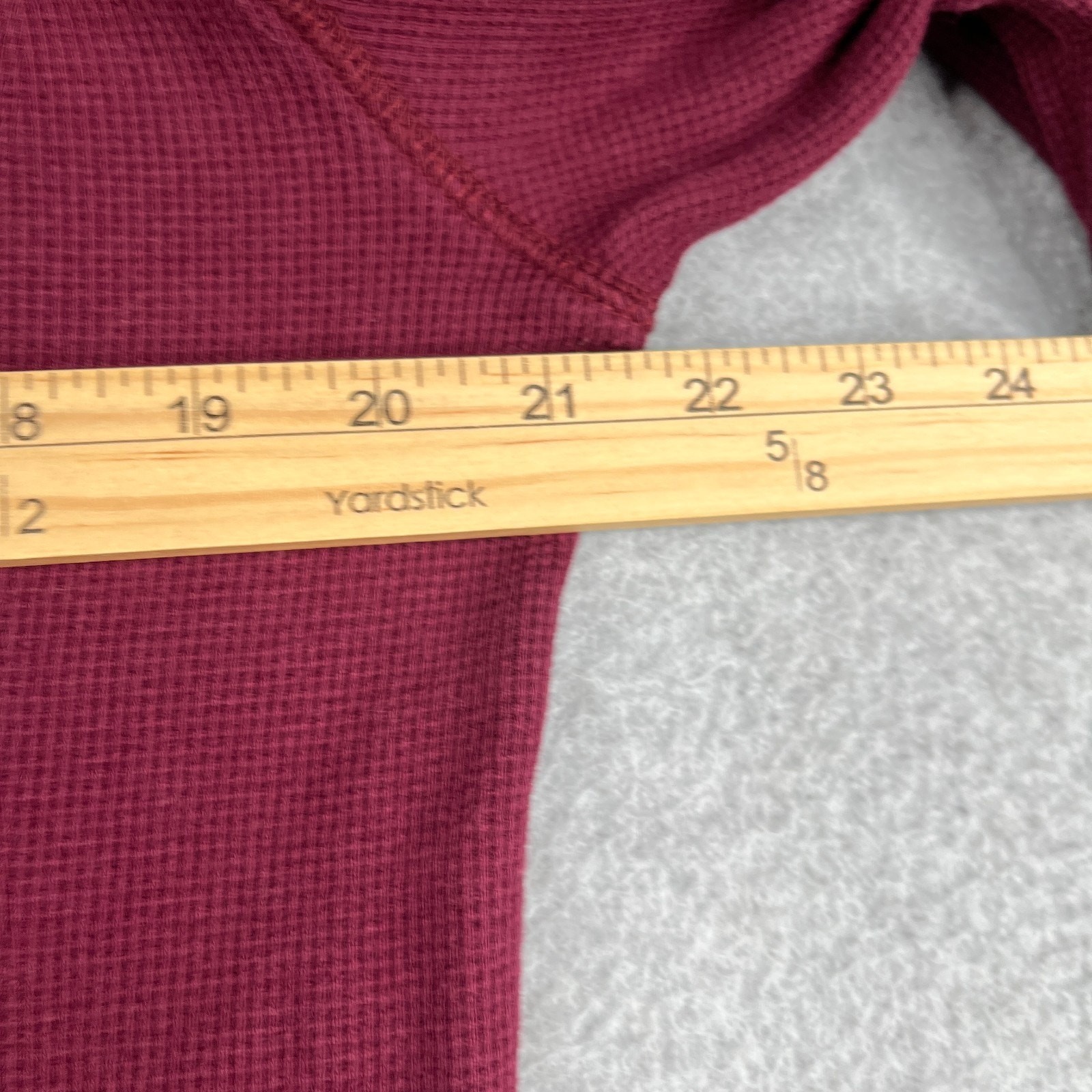 Banana Republic Henley Shirt Waffle Knit 1/2 Zip Burgundy Long Sleeve Pullover L