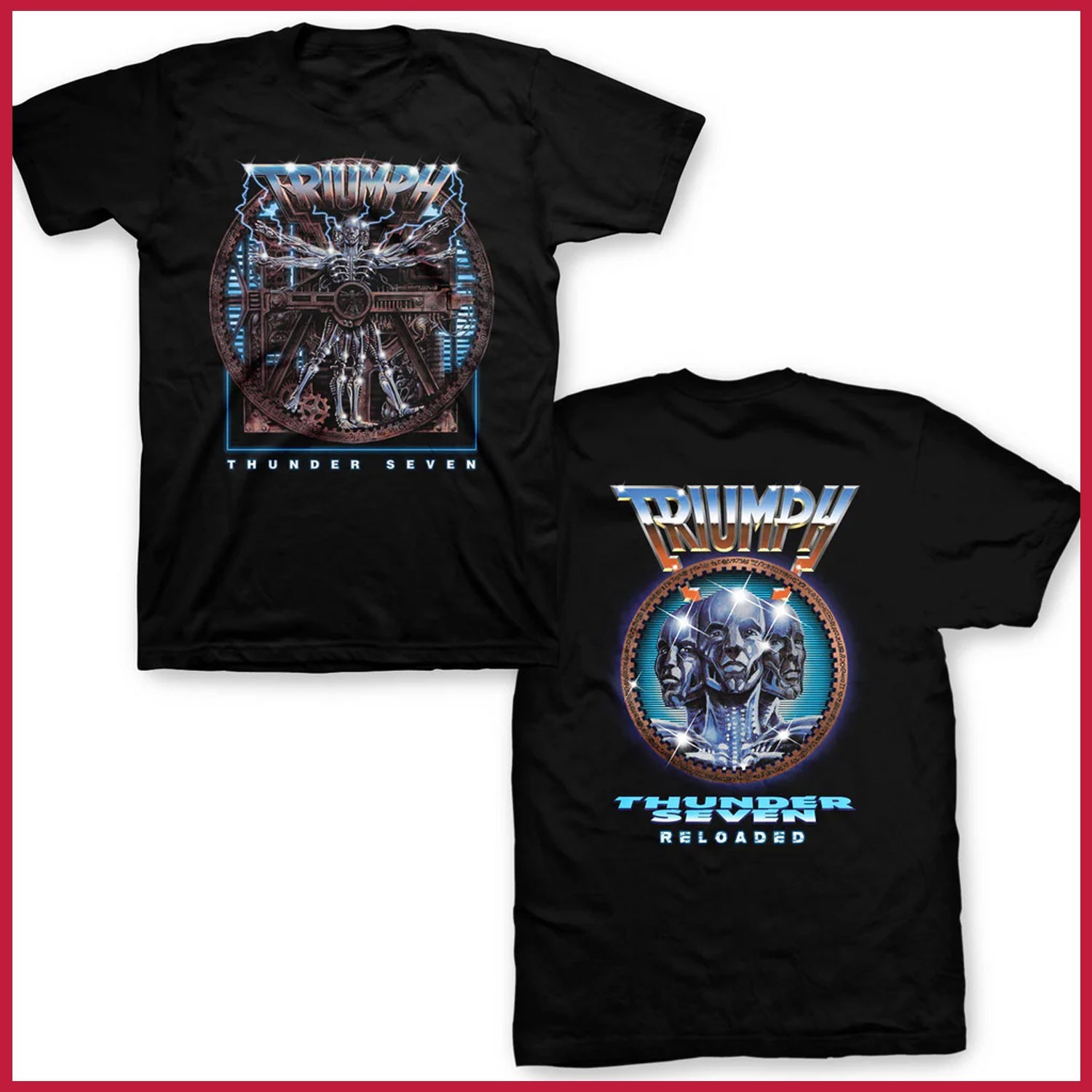 Triumph Band T Shirt Rock Roll Machine Thunder Seven 2026 Tour Reprint Gildan