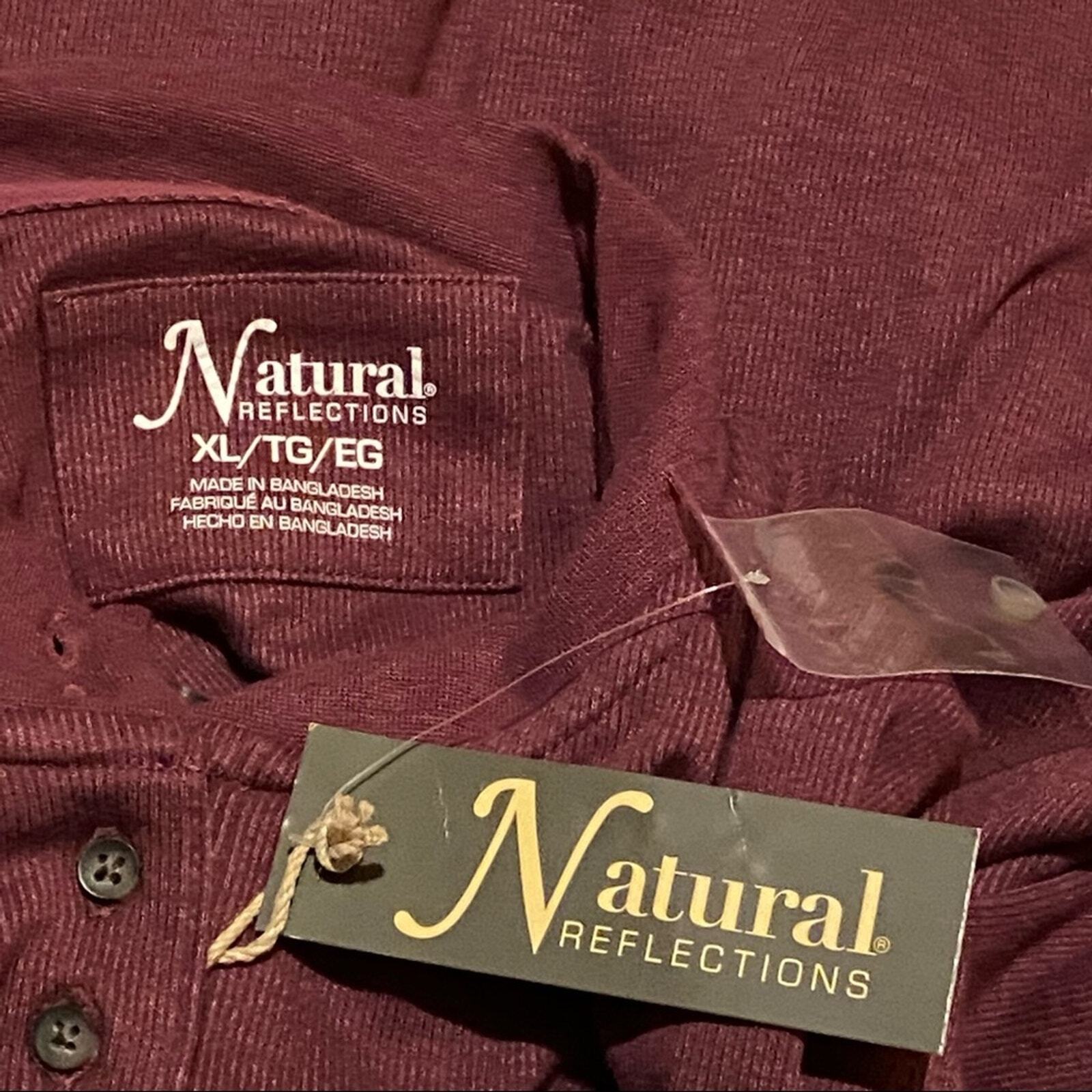 NWT Natural Reflections Half Button High Neck Shirt Men’s XL