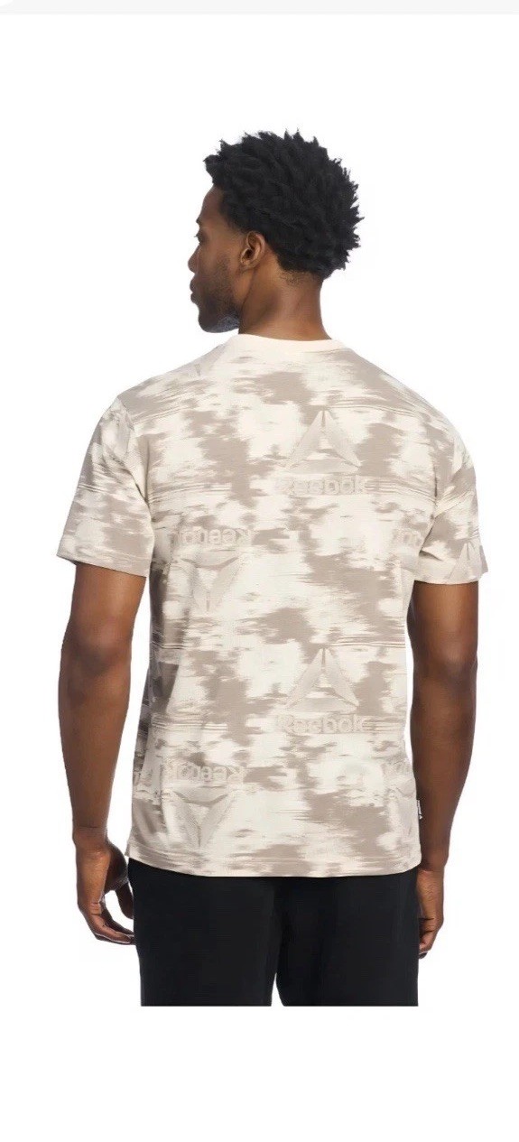 Reebok Men’s Brown & White Short Sleeve Camouflage T-Shirt Size XL NEW