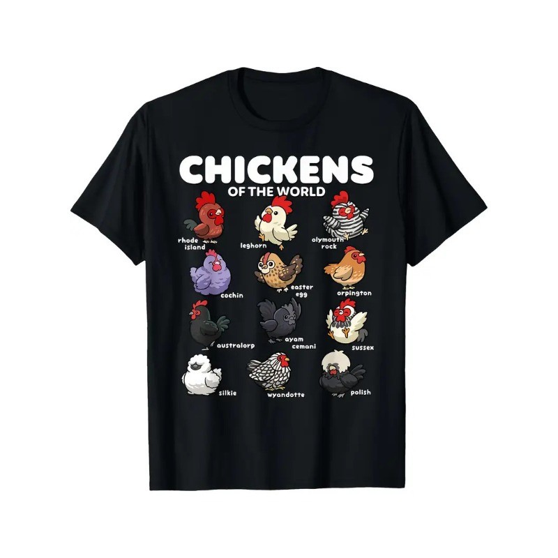 Chickens Kawaii Chickens of the World Cute Farmer Chicken T-Shirt