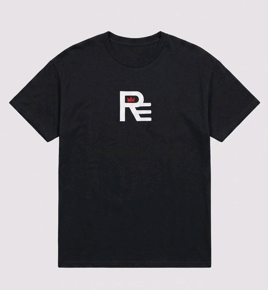 Size Large black Cotton Crew Neck T Shirt Short Sleeve By Private Label