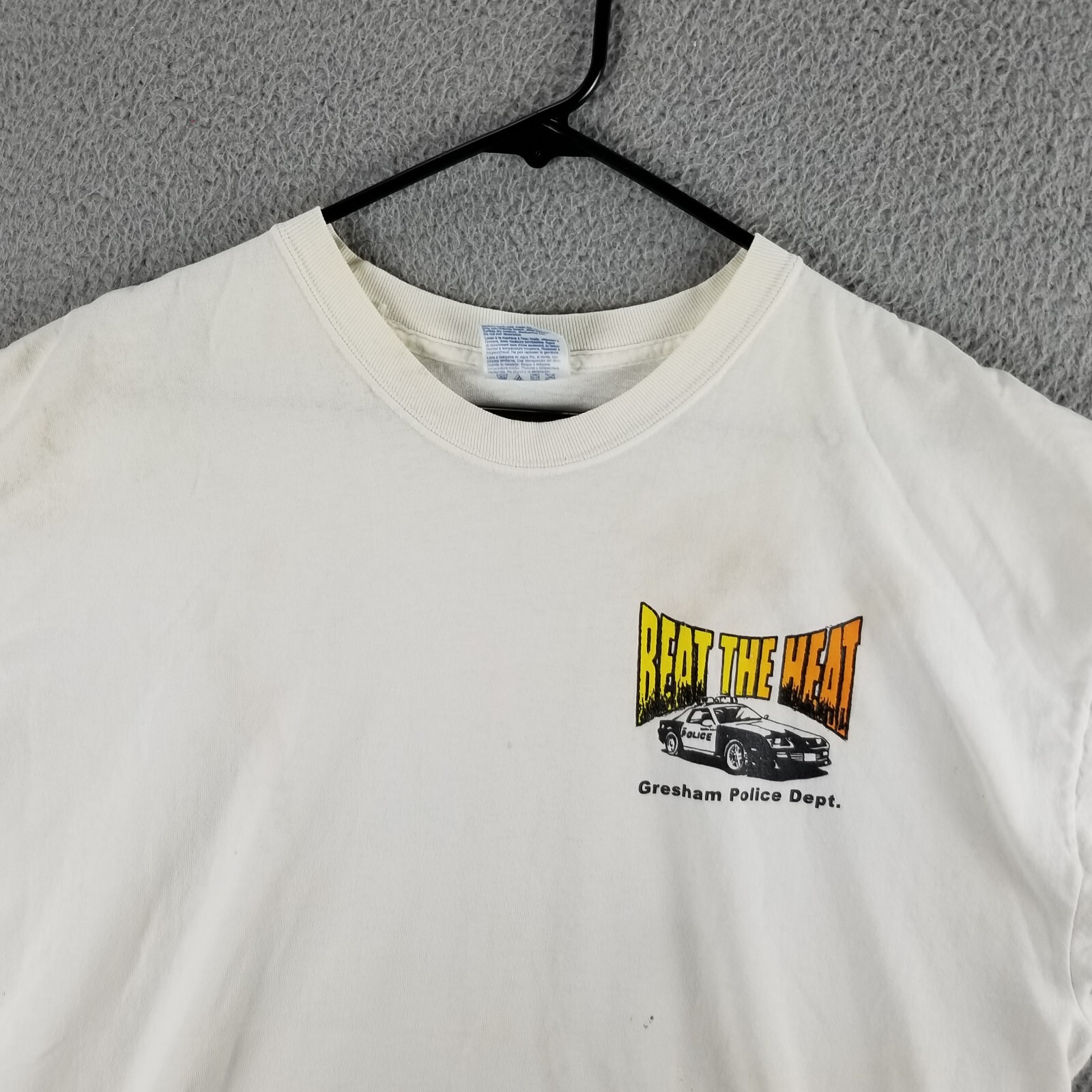 Vintage Police Drag Racing T Shirt XL Hot Rods Street Cars 2001 Beat the Heat OR