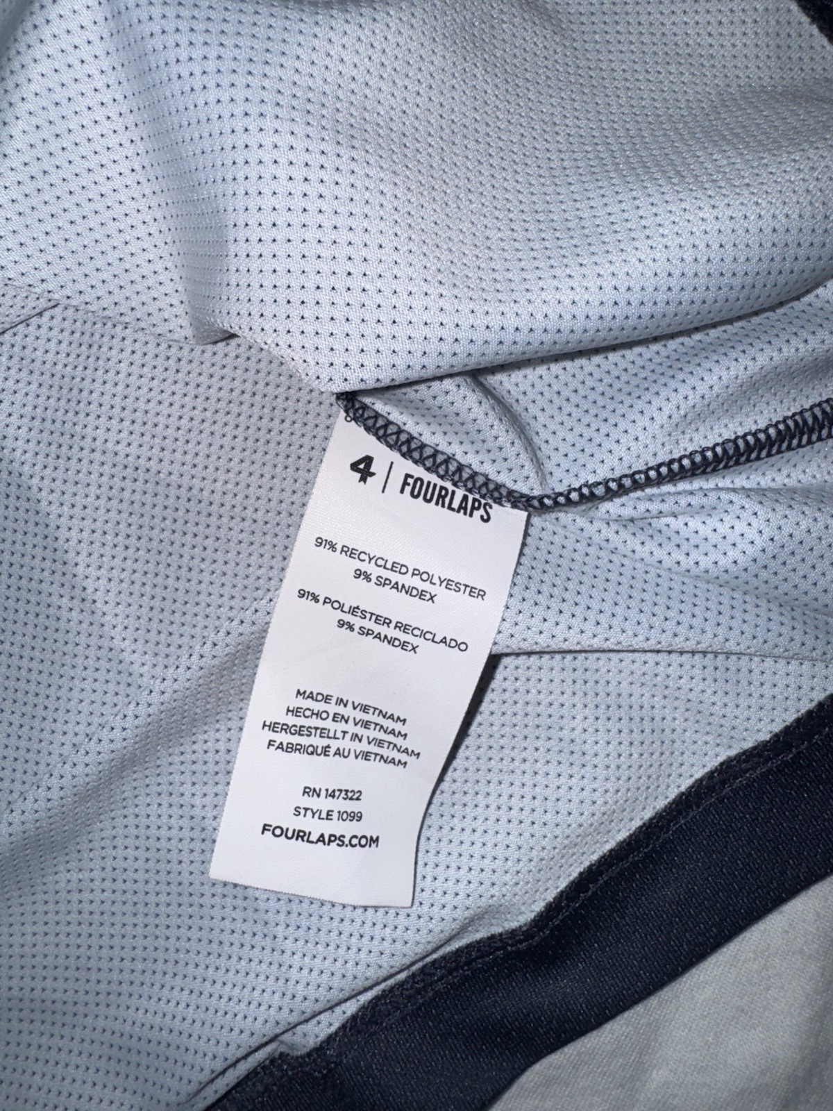 Four Laps Shirt Mens Medium Blue Short Sleeve Performance Level Tech Tee NEW