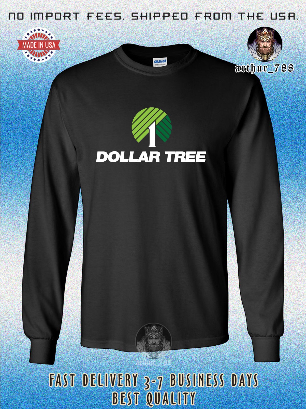 New Dollar Tree Store Logo Men’s Long Sleeve T-Shirt American Size T-Shirt S-5XL