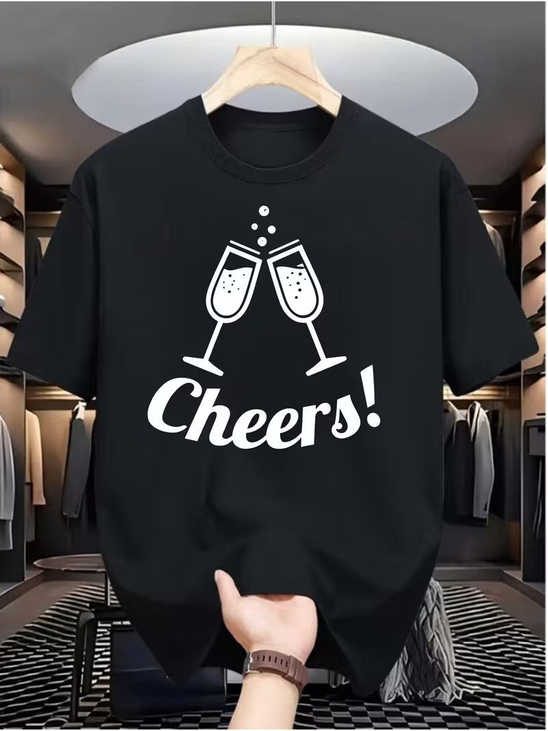 Men’s Casual Graphic Tee Digital Print Crew Neck Streetwear Hip Hop T-Shirt
