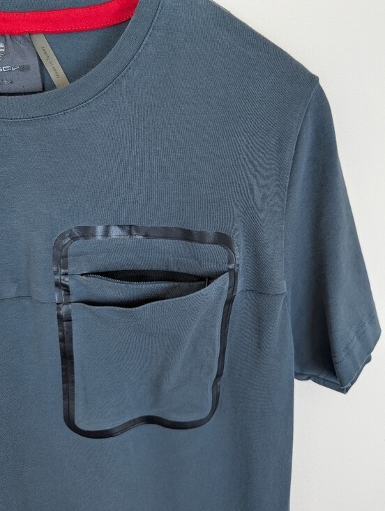 Porsche Design Urban Explorer Short Sleeve Zip Pocket Grey T-shirt