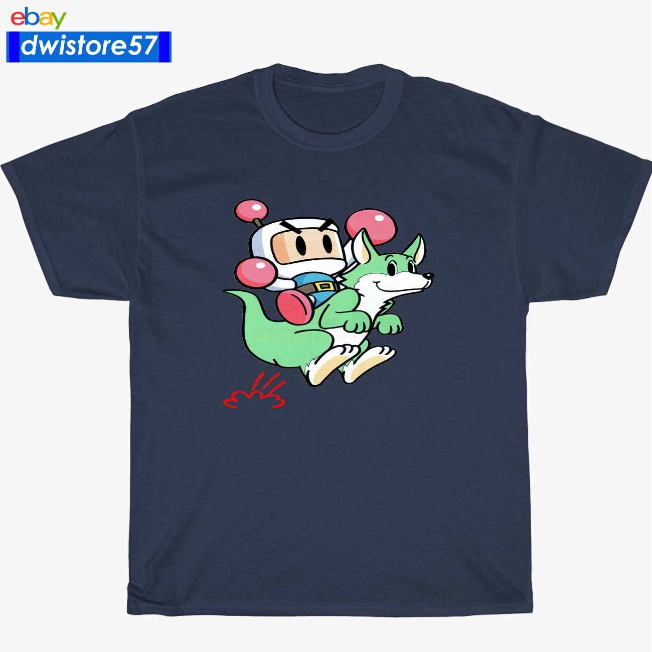 New Shirt Bomberman 94 Logo Black/Navy/White/Grey Men’s T-Shirt S-5XL