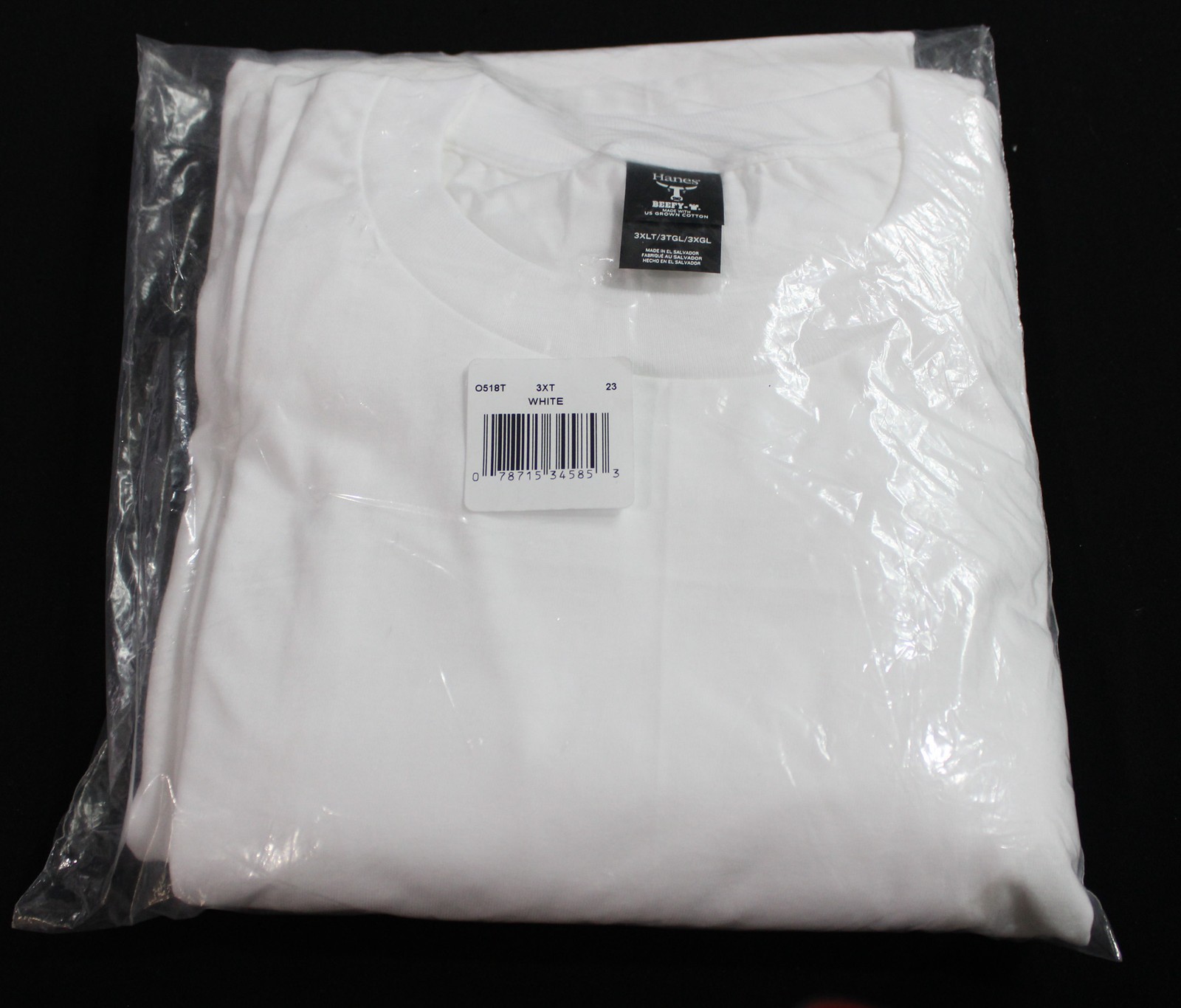 Hanes Men’s Beefy-T 2-Pack Heavyweight Cotton T-Shirts ZG3 White Size 3XLT