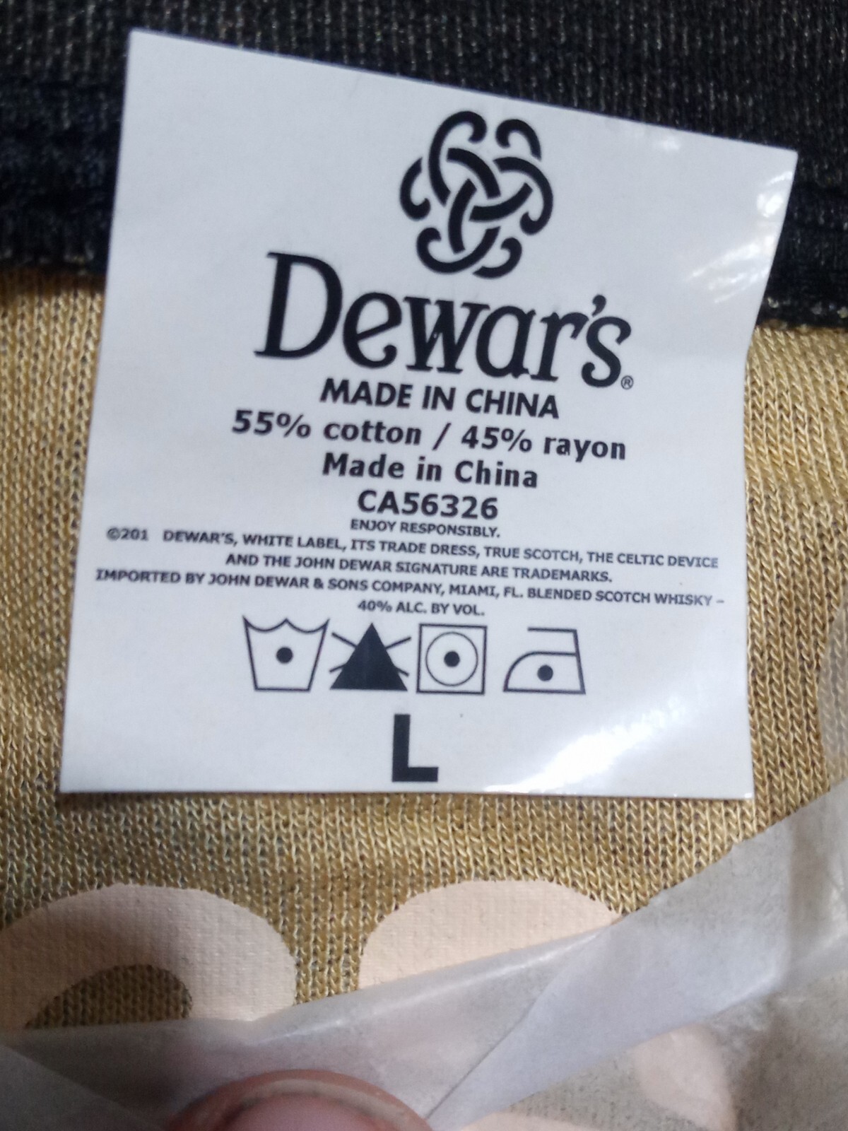 Dewar’s High-End Gold & Black SS Reversible Crew Neck Luxury Knit Shirt M-L-XL