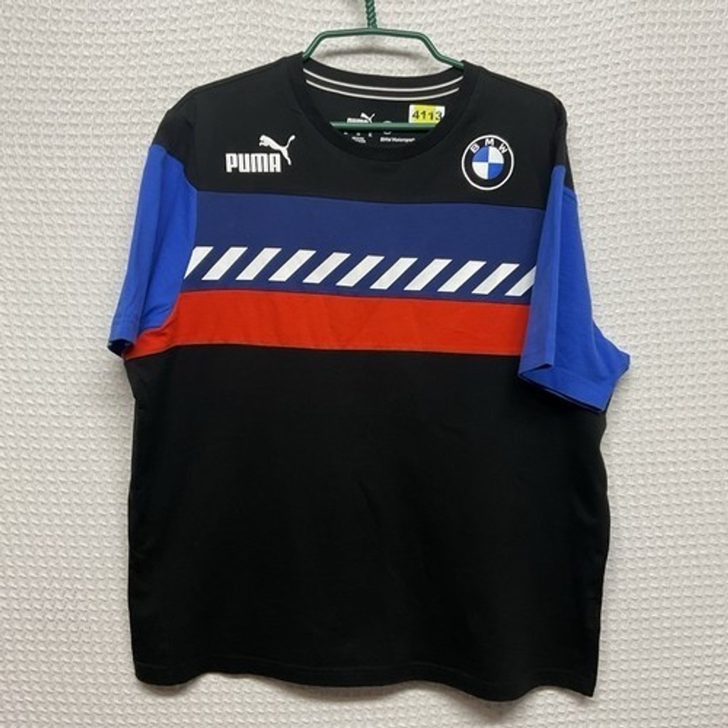 NWOT Puma BMW Motorsport SDS Black/Blue Logo Short Sleeve T-Shirt Men XL