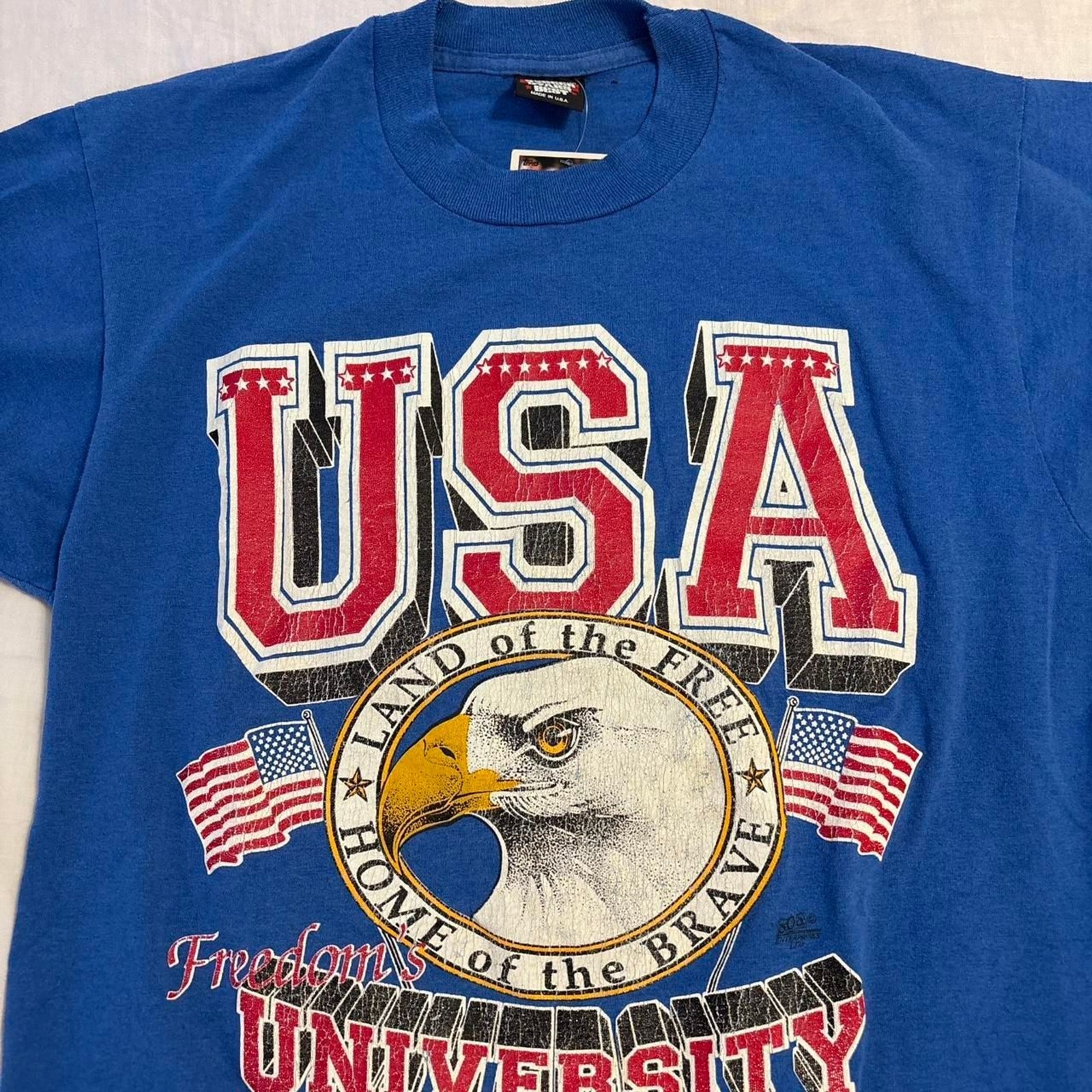 90s Vintage USA Freedom University single stitch tee