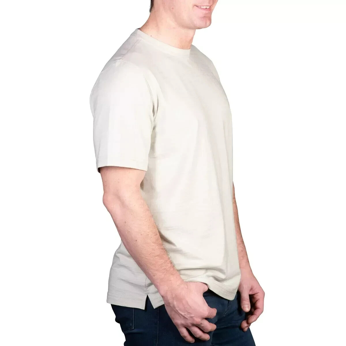 Kirkland Signature Men’s Pima Cotton Slub Tee, Tan, Size S