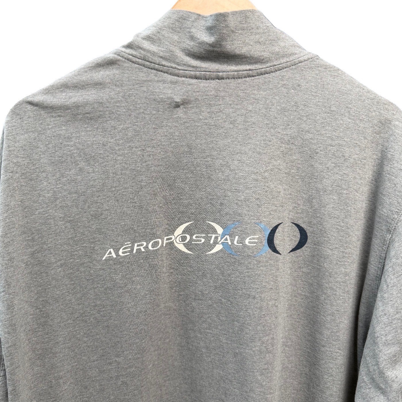 VTG 90s Aeropostale 1/4 Zip Pullover Gray Cotton XL Gorpcore Skater Streetwear