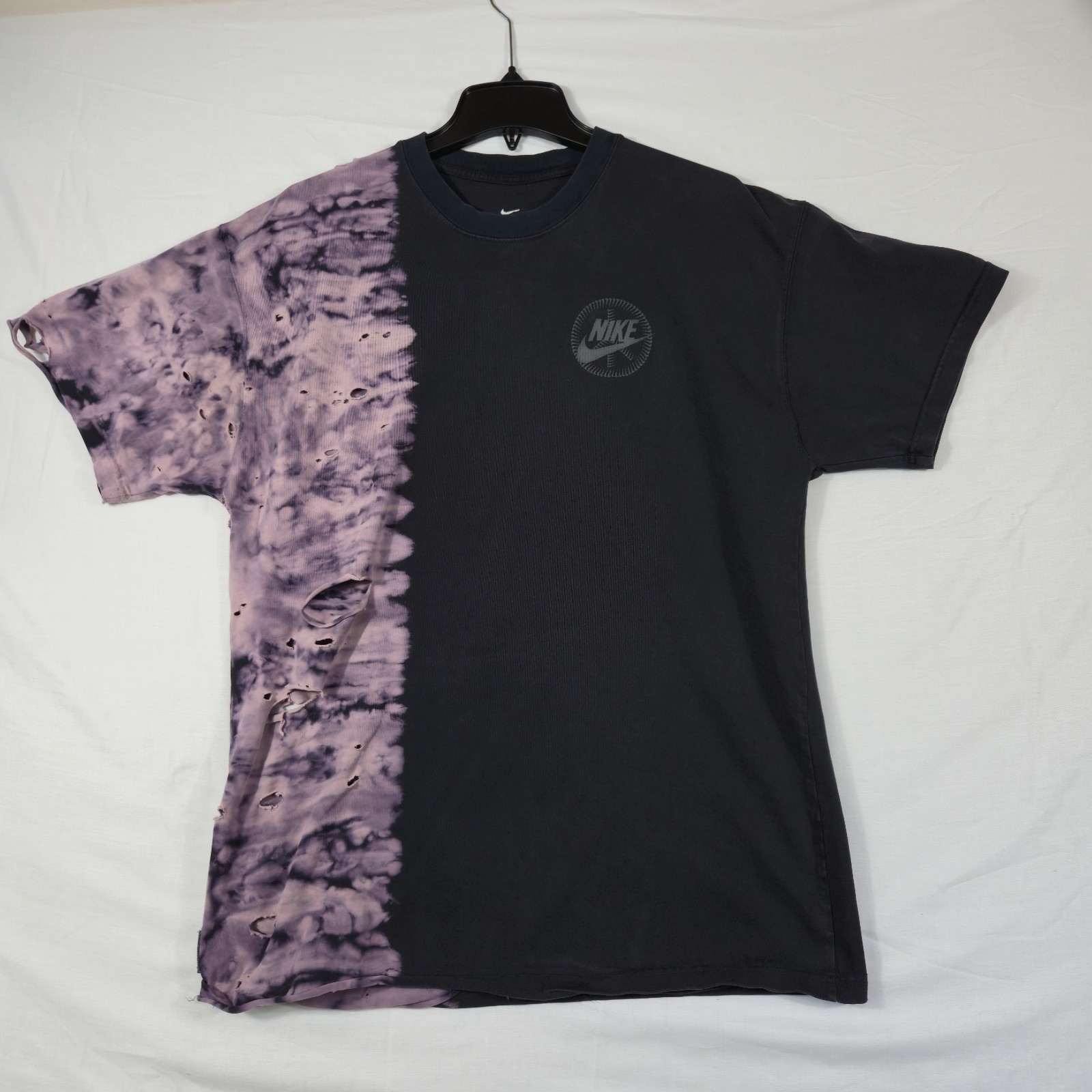 Nike MAX90 Just Do It T Shirt Mens Medium Black Colorblock Graphic Print Cotton
