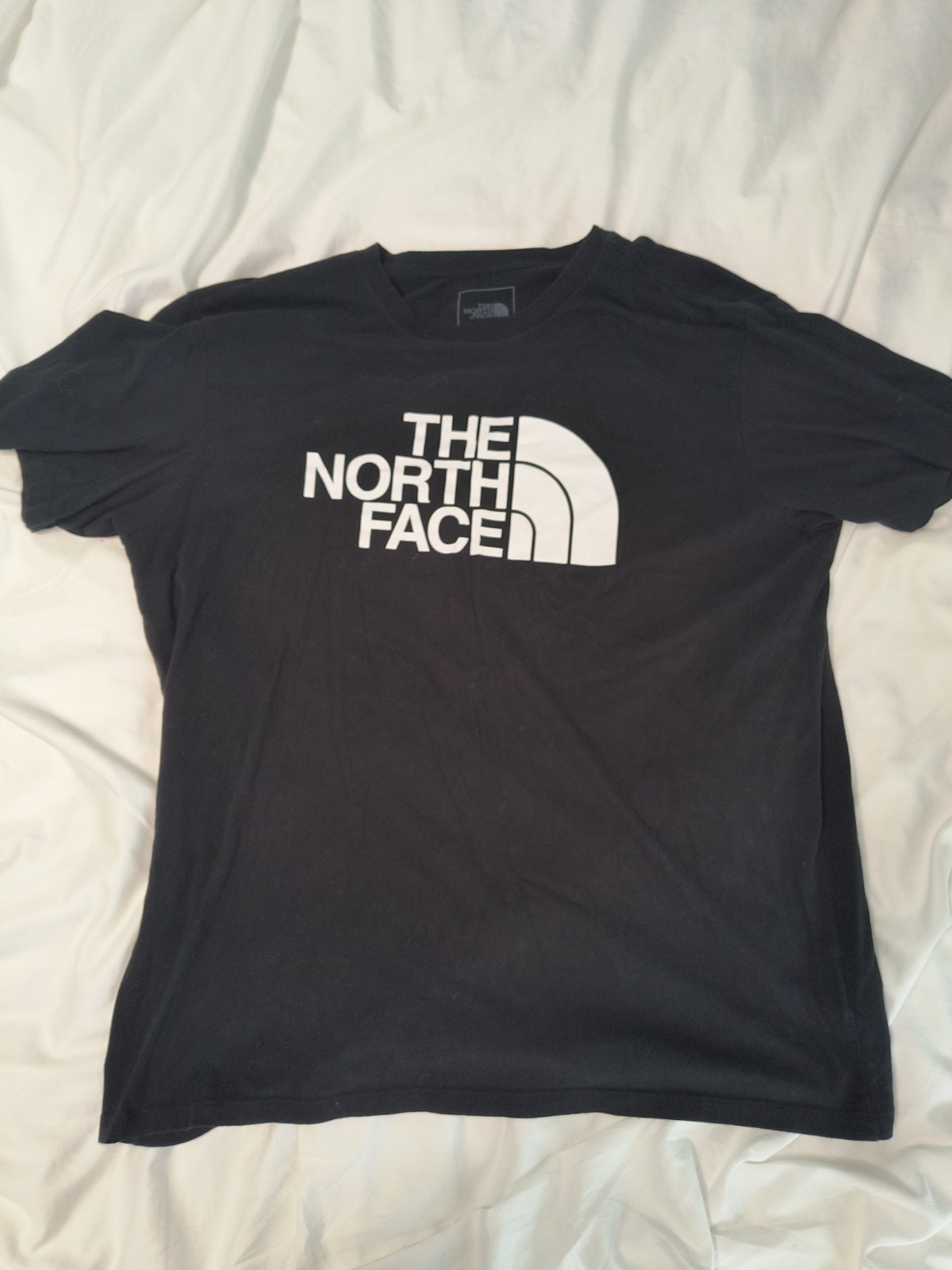The North Face Men’s XL T-shirt Black Lightweight Cotton White Logo