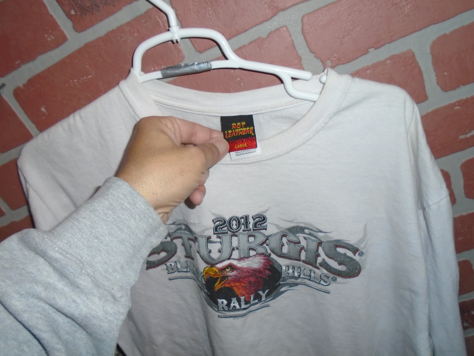 STURGIS BLACK HILLS RALLY VINTAGE 2012 MENS LONGSLEEVE TSHIRT-HAS FLAWS-SEE PICS