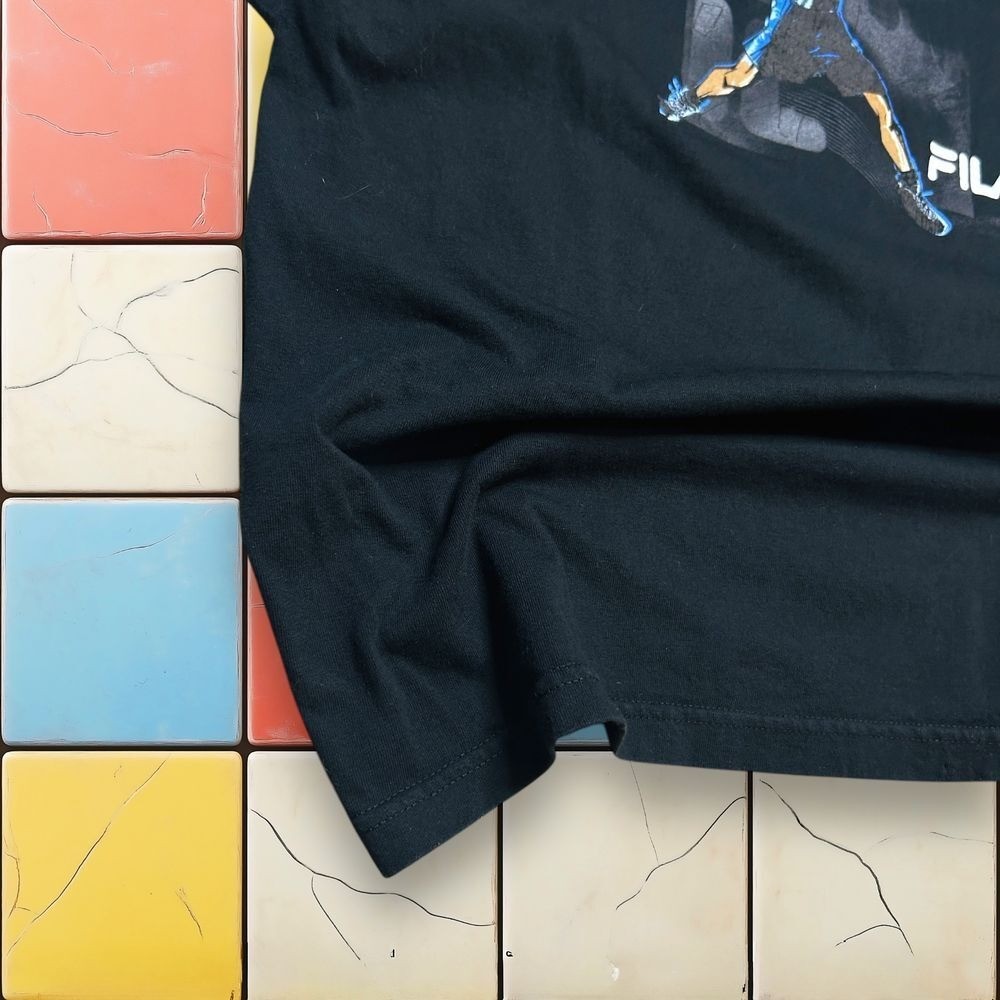 Vintage Fila Basketball Sportswear Shirt 90s Men L Black Streetwear Graphic Tee