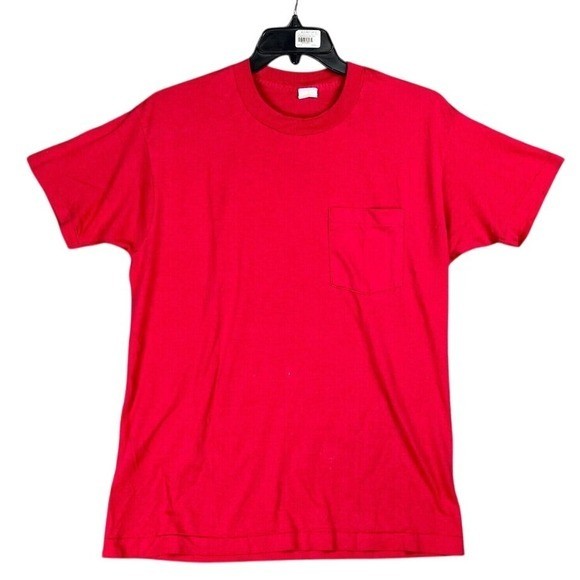 Vintage Single Stitch Shirt XL USA 90s Fruit of the Loom Golden Red Blank