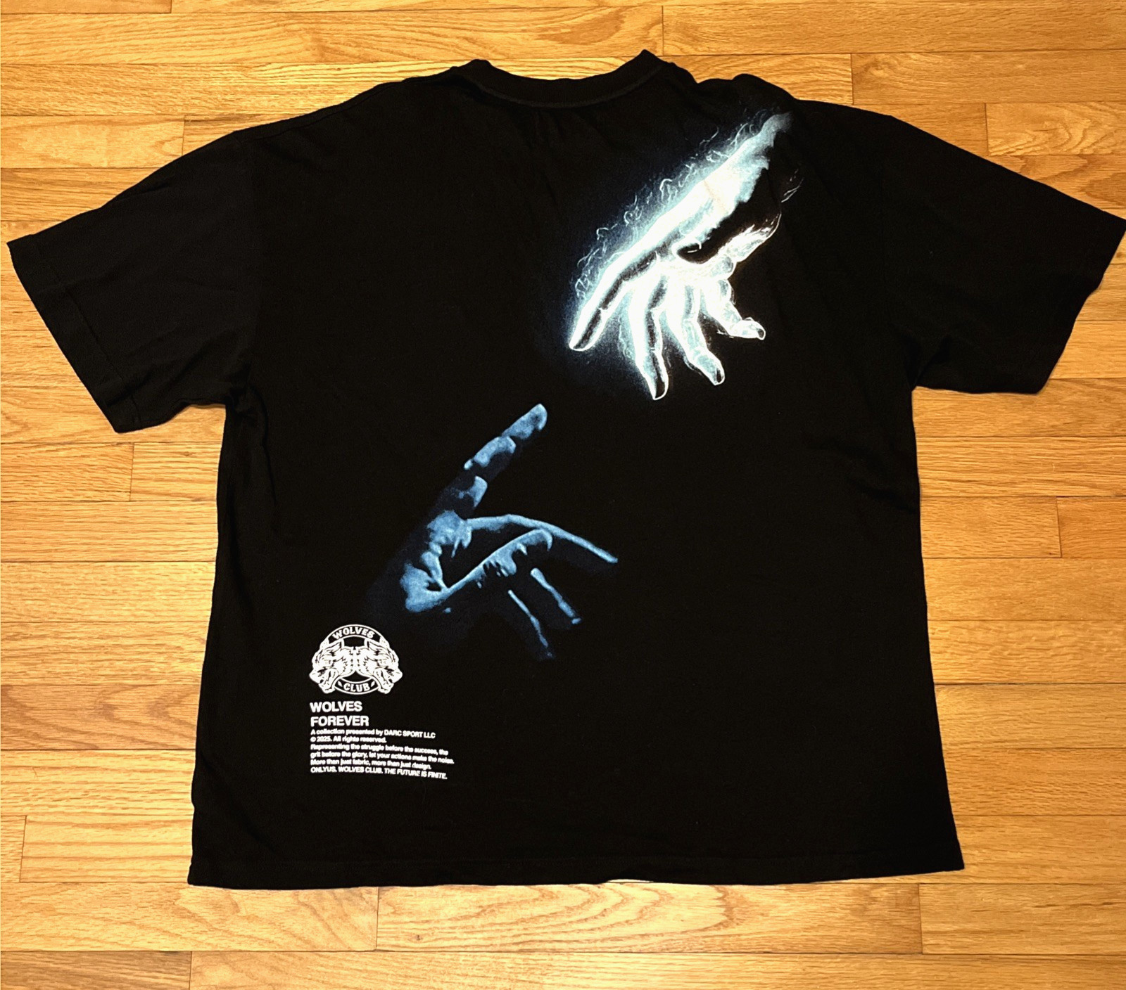 Darc Sport Wolves Forever 2XL Glow Hands #181 of 1000 Bodybuilding Tee T-Shirt