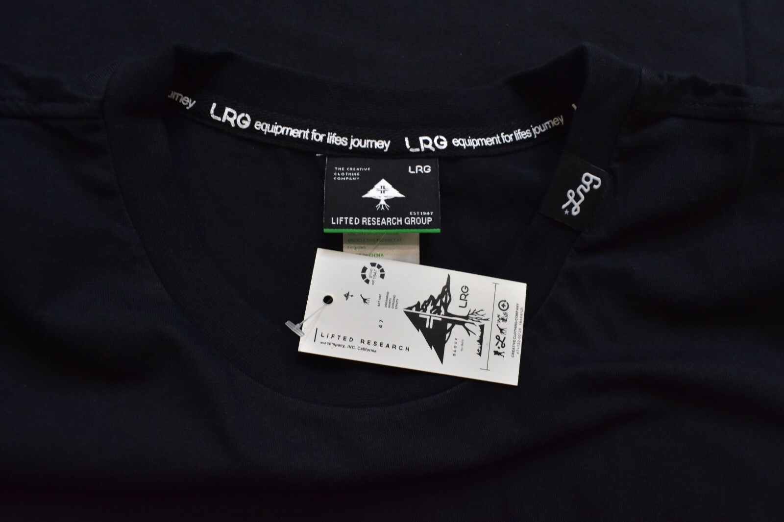 Lifted Research Group Mens LRG Rooting Deeply Black Knit Tee Shirt NWT 3XL