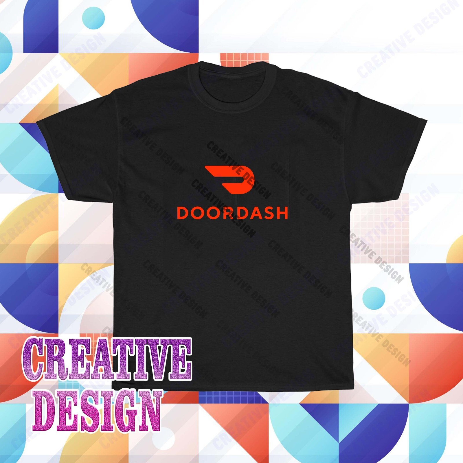 DOORDASH Logo T- Shirt Funny Size S to 5XL